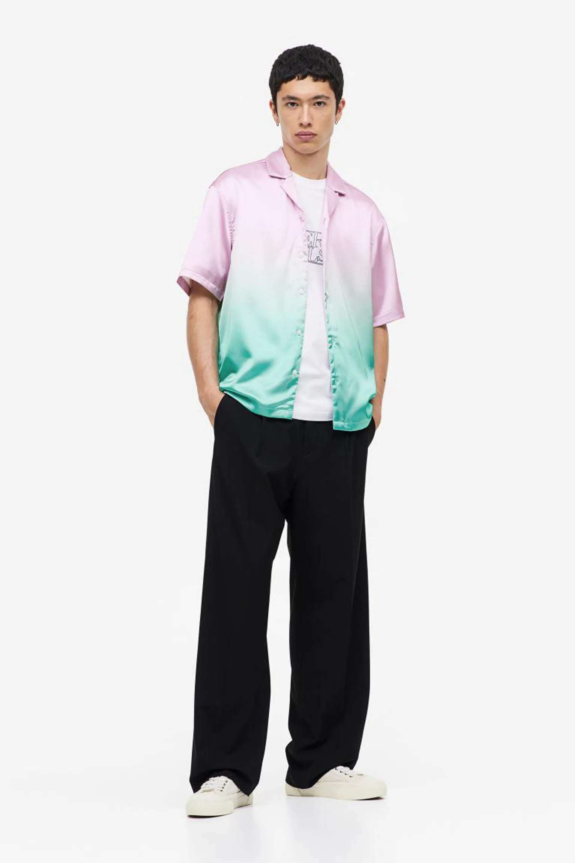 Relaxed Fit Satin resort shirt