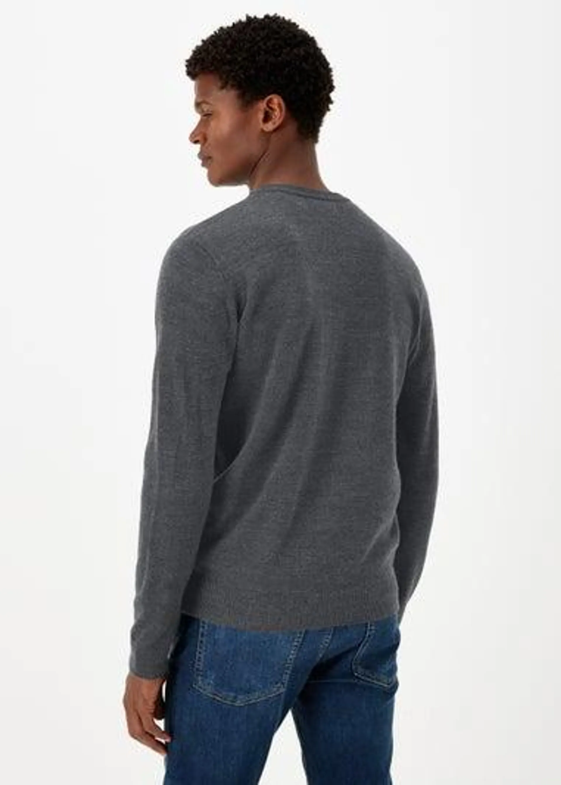 Charcoal Soft Touch V-Neck Jumper