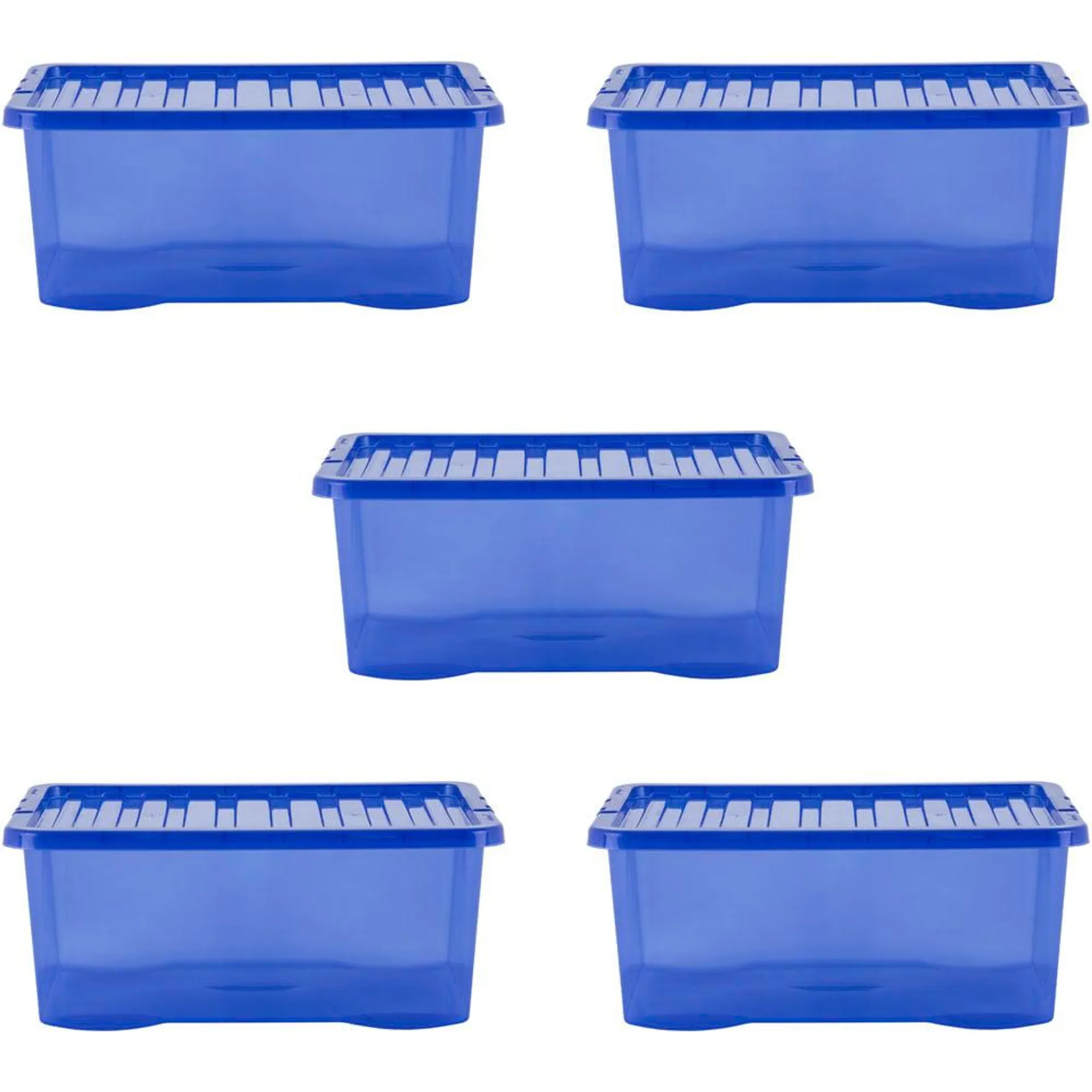 Wham Tint Blue 45L Crystal Box and Lid Set of 5