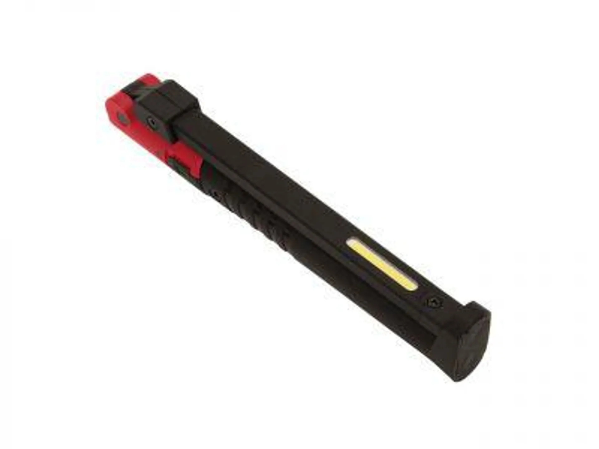 sealey 2 cob & 1 smd led rechargeable slim folding pocket light - red