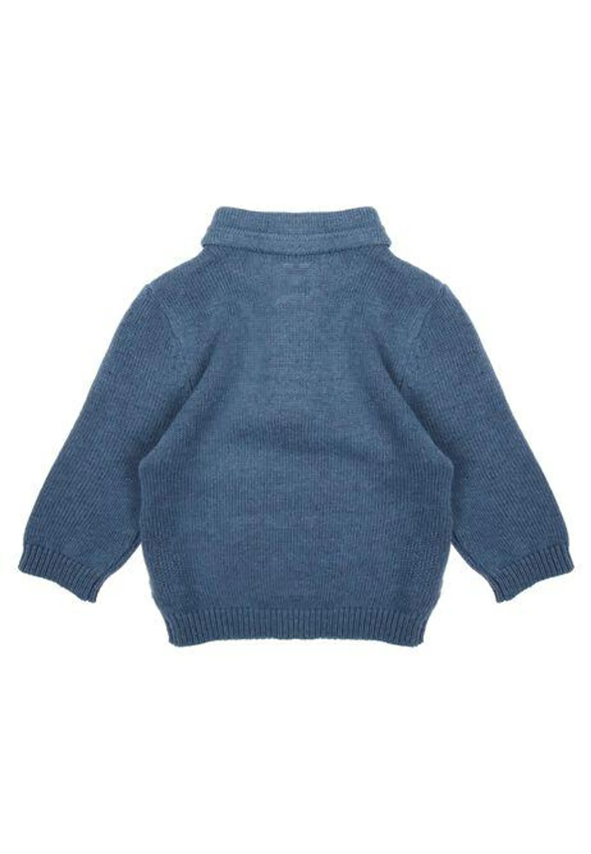 Baby Boys Blue Knitted Jumper with Collar