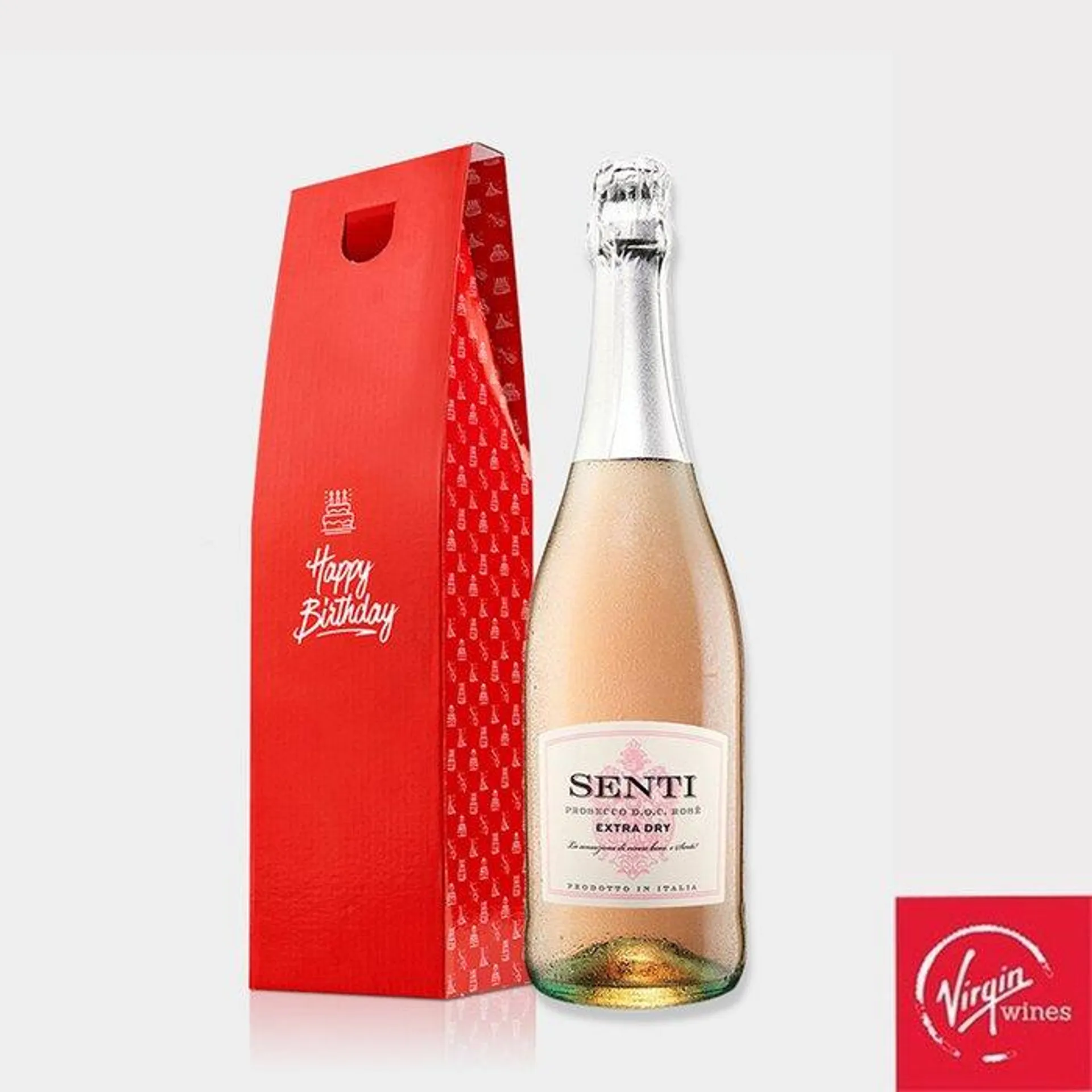 Happy Birthday Senti Prosecco Rose Extra Dry Gift Box