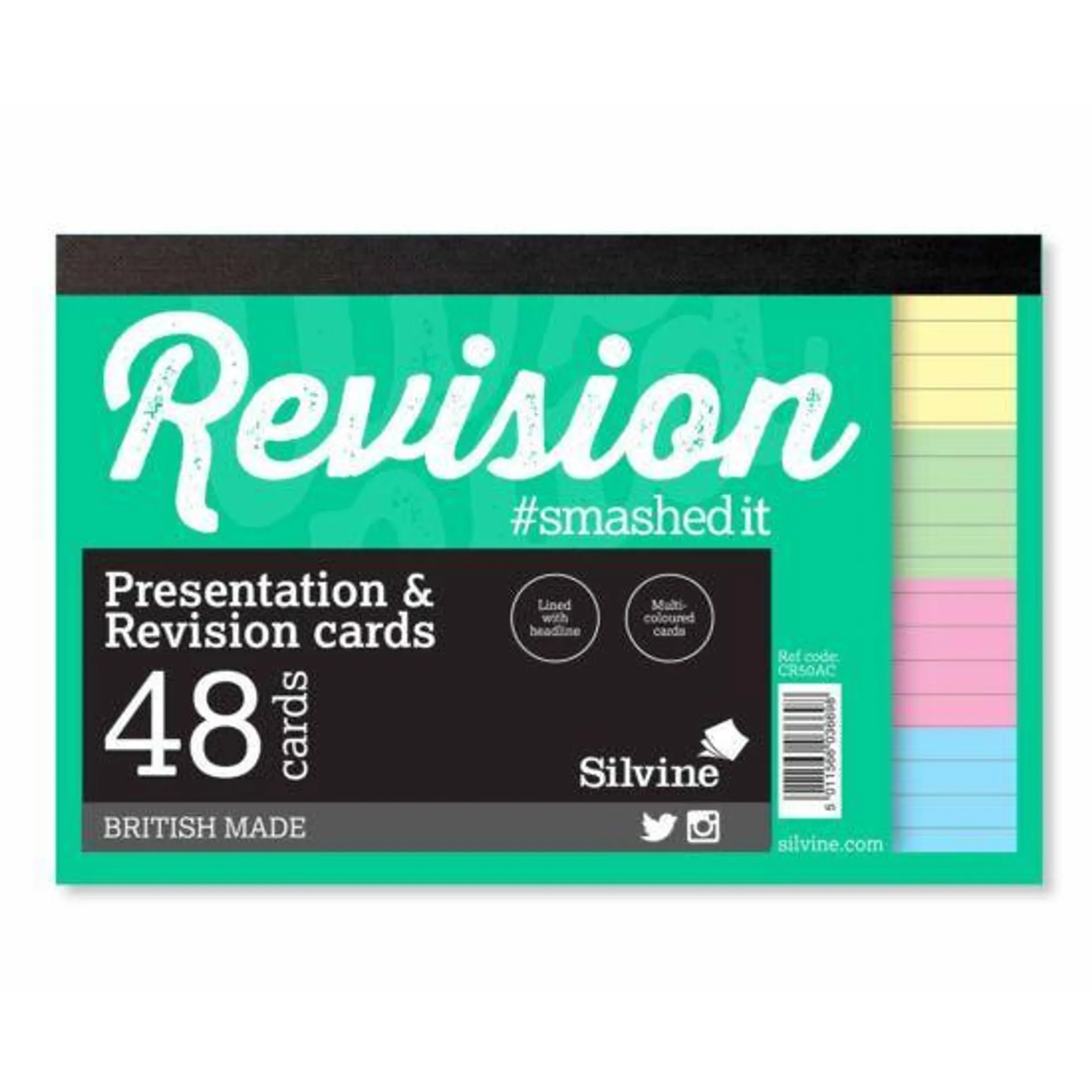 Revision and Presentation Cards Ruled Pack of 48