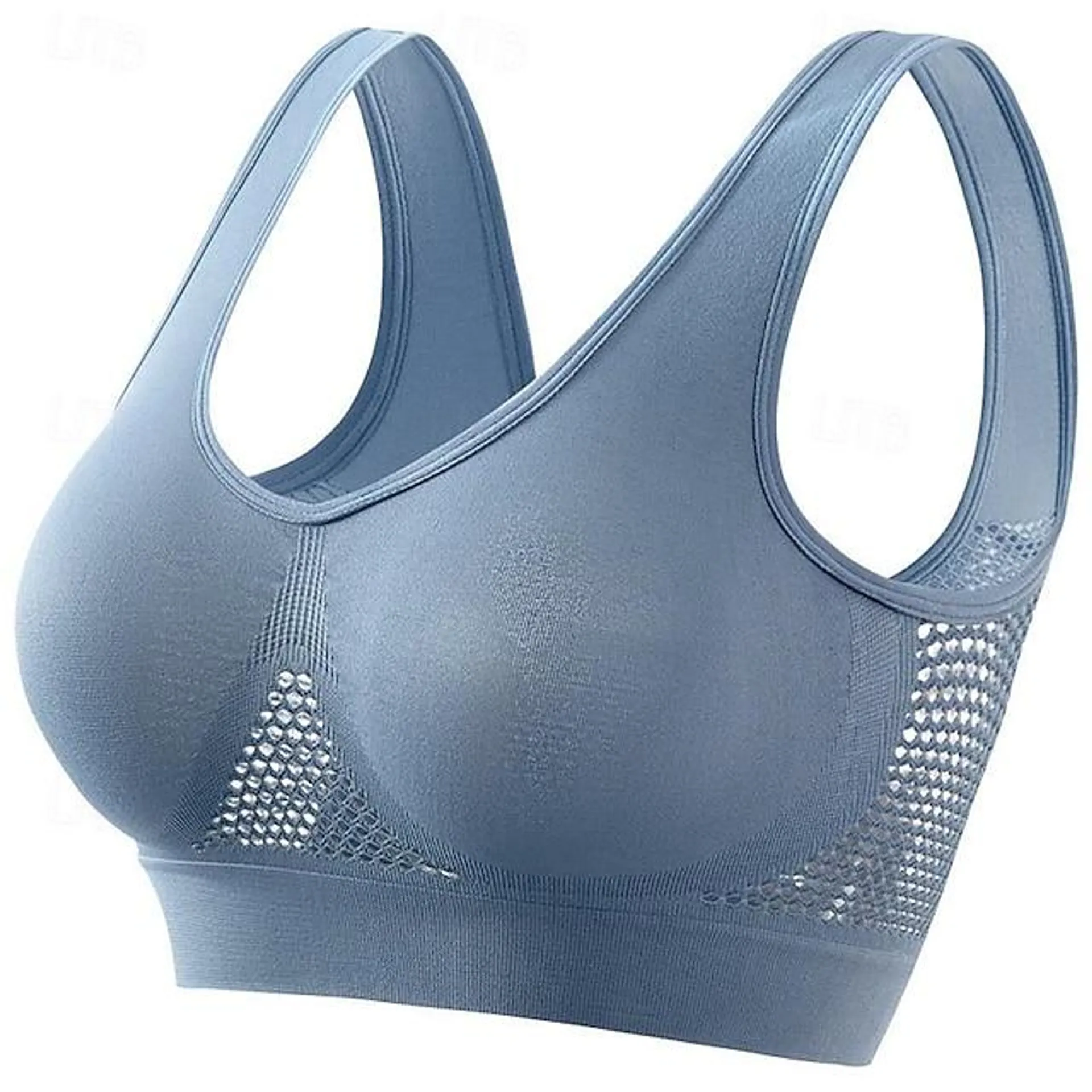 Women's Light Support Sports Bra Running Bra Open Back Bra Top No Padded Fitness Leisure Sports Running Breathable Lightweight Soft Black White Blue Solid Colored