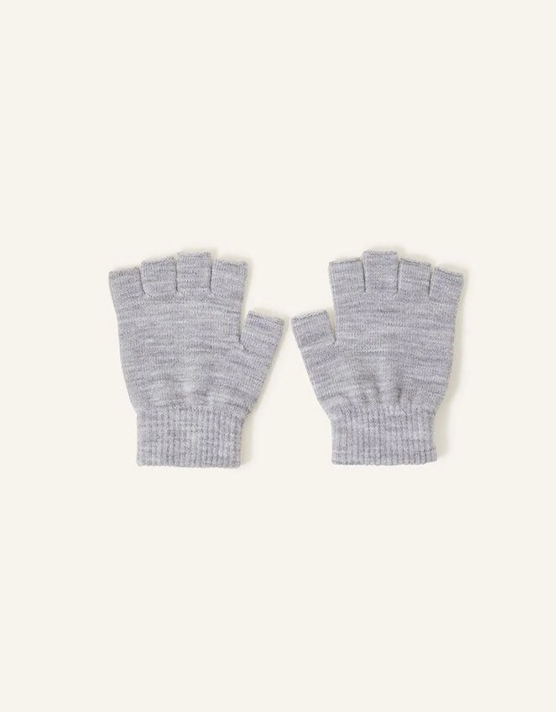 Plain Fingerless Gloves Grey