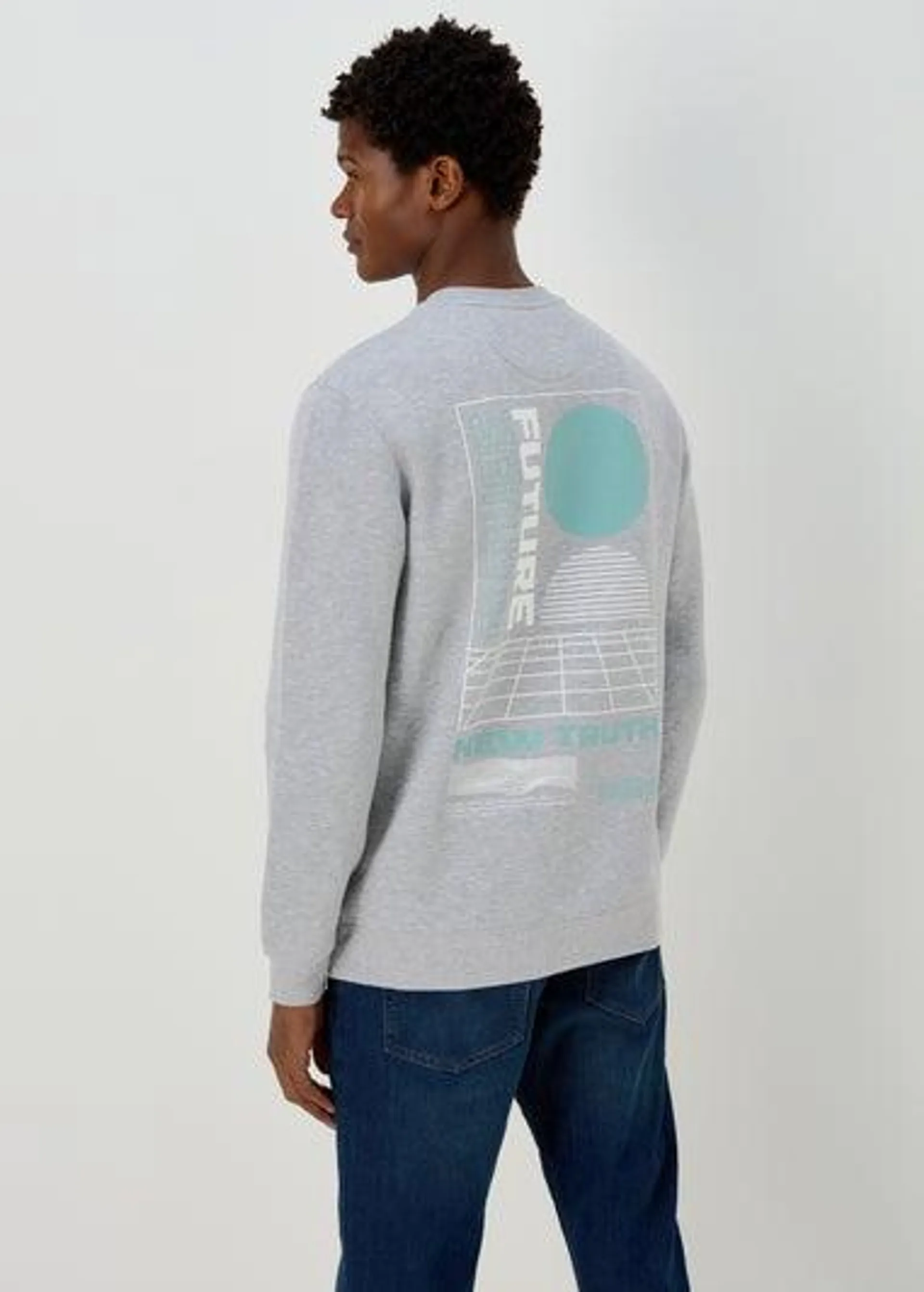 Light Grey Embroidered Sweatshirt