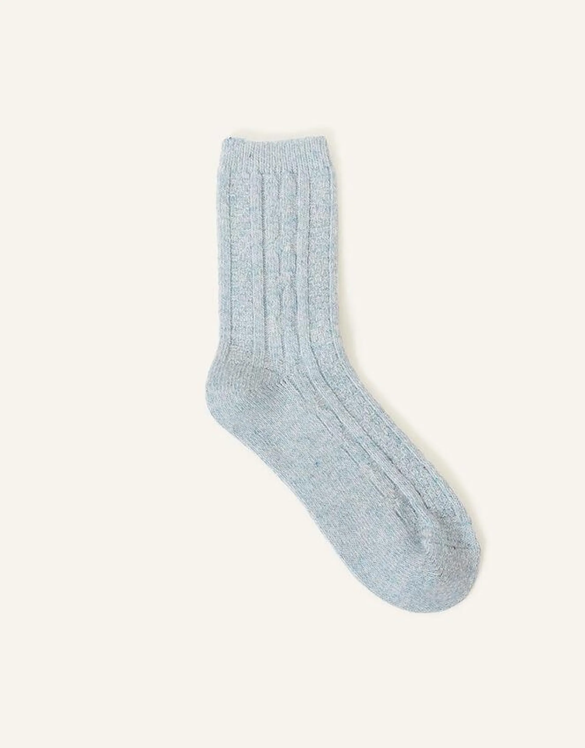 Cable Boot Socks in Wool Blend