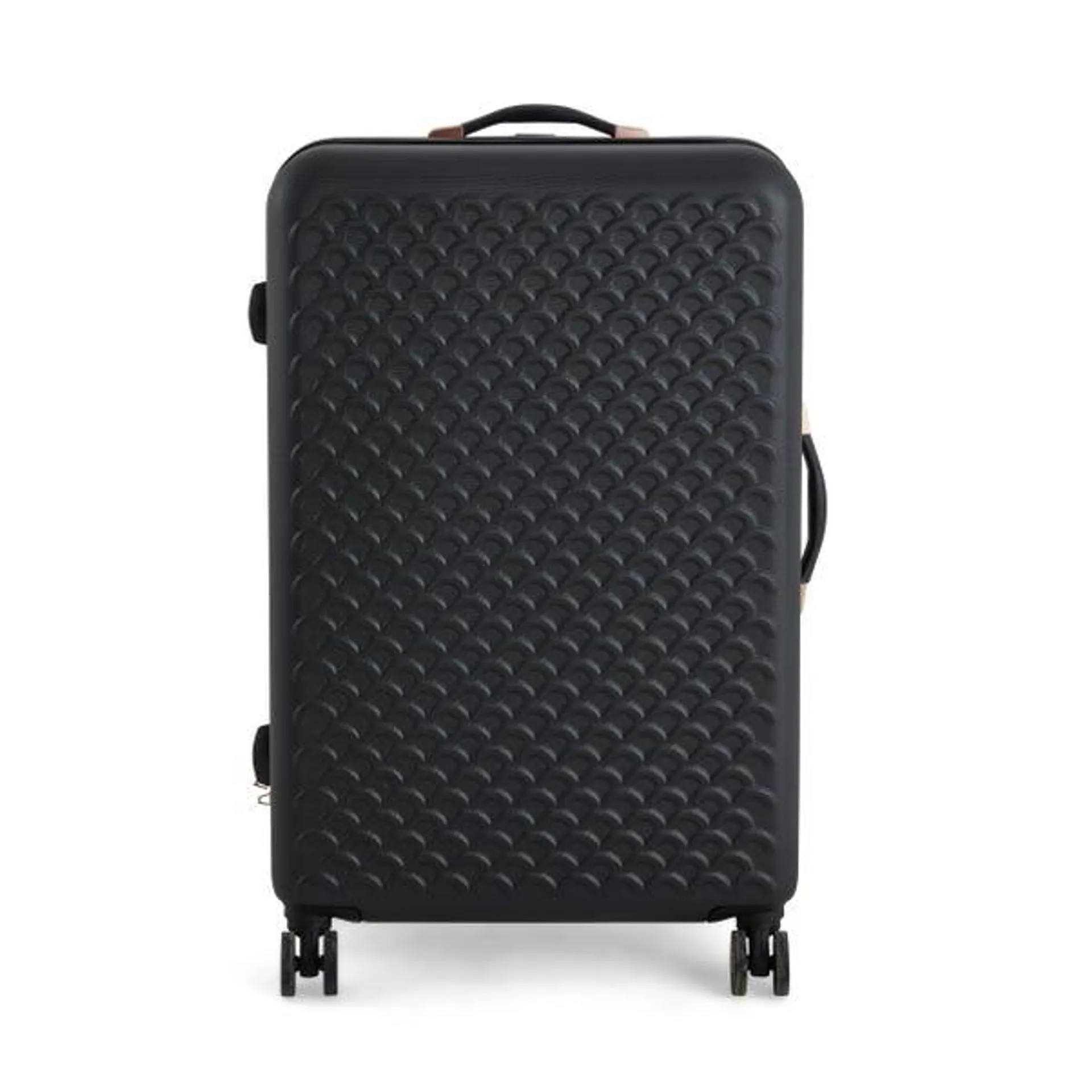 Scalloped Black Hard Shell Suitcase