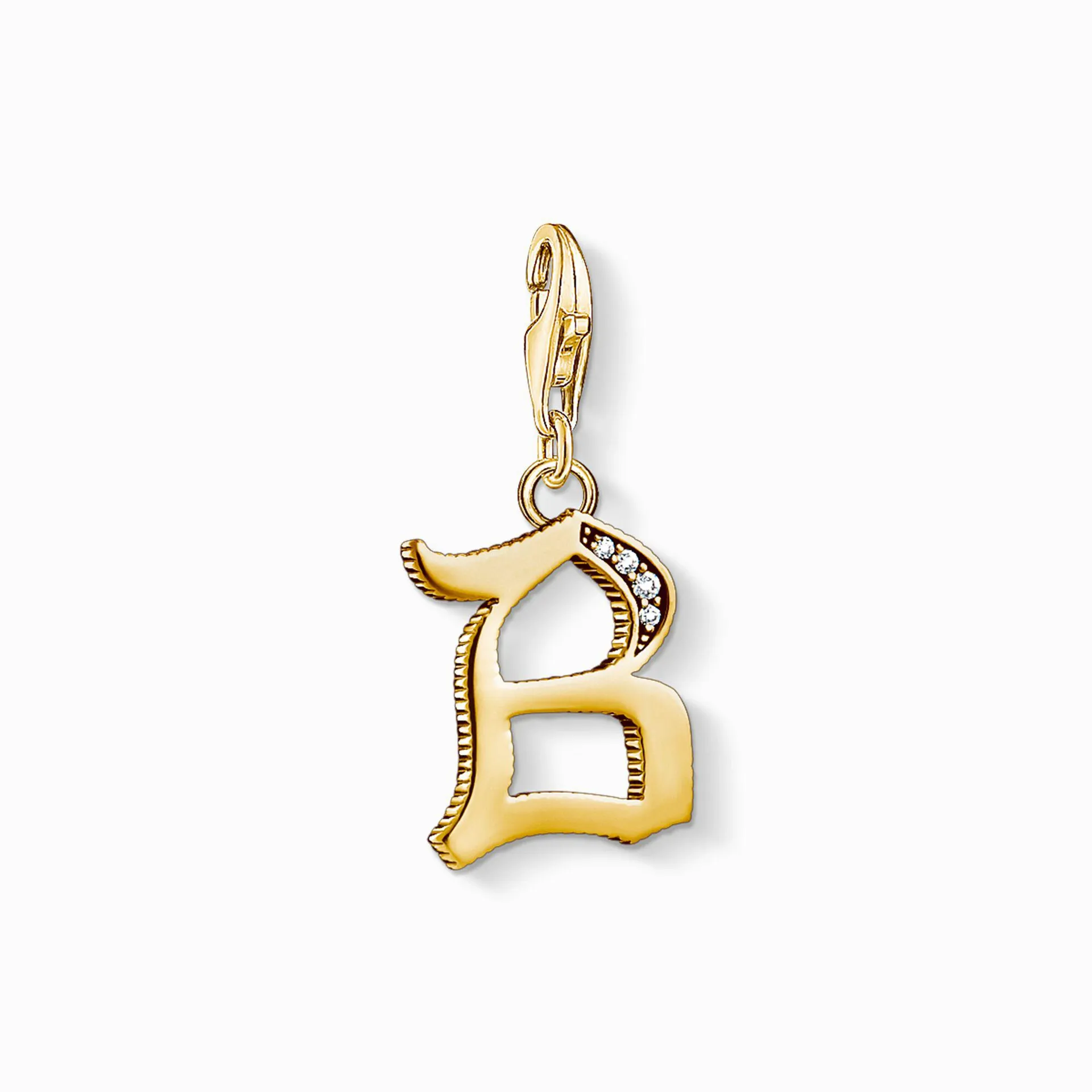 Charm pendant letter b gold