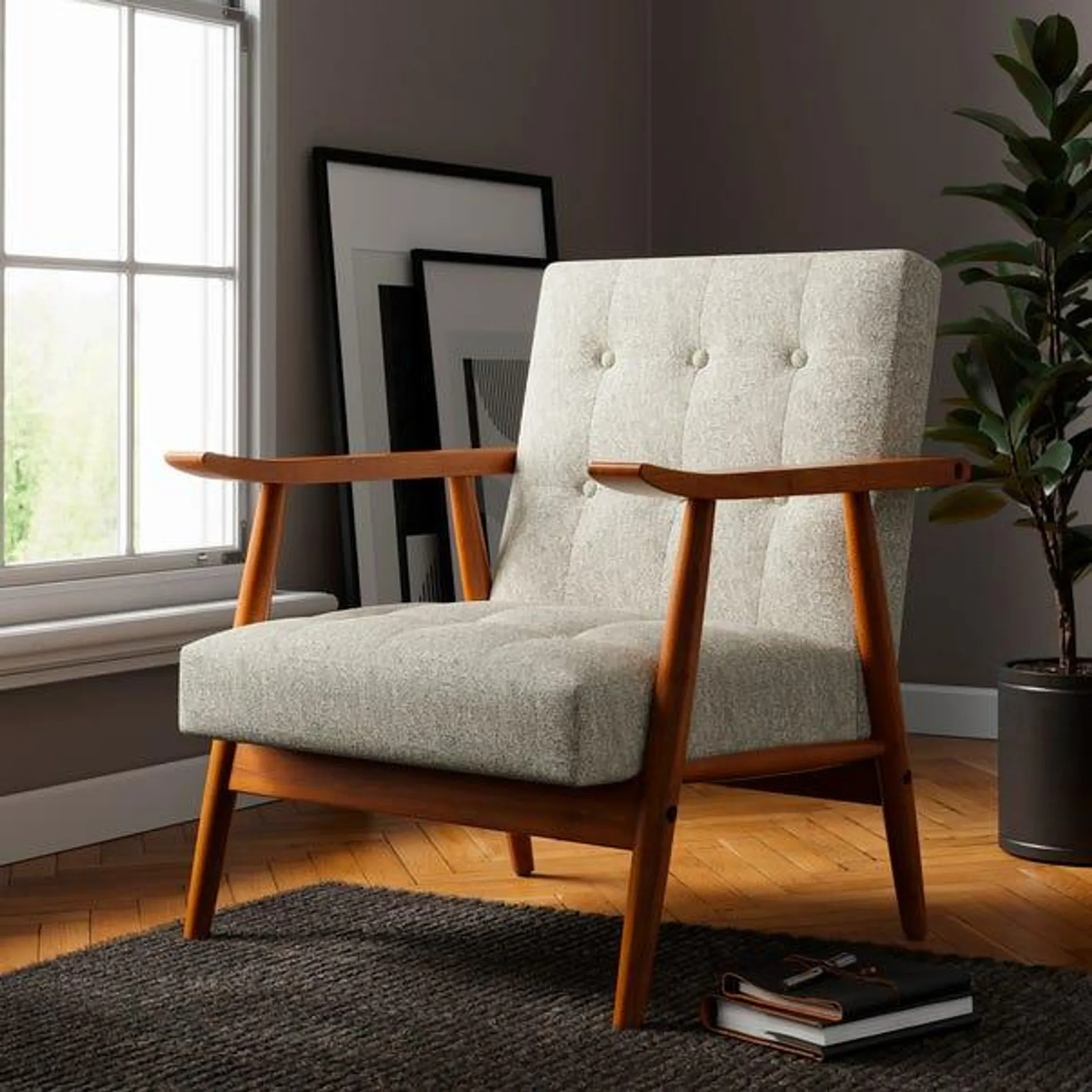 Quinn Textured Weave Buttoned Occasional Chair