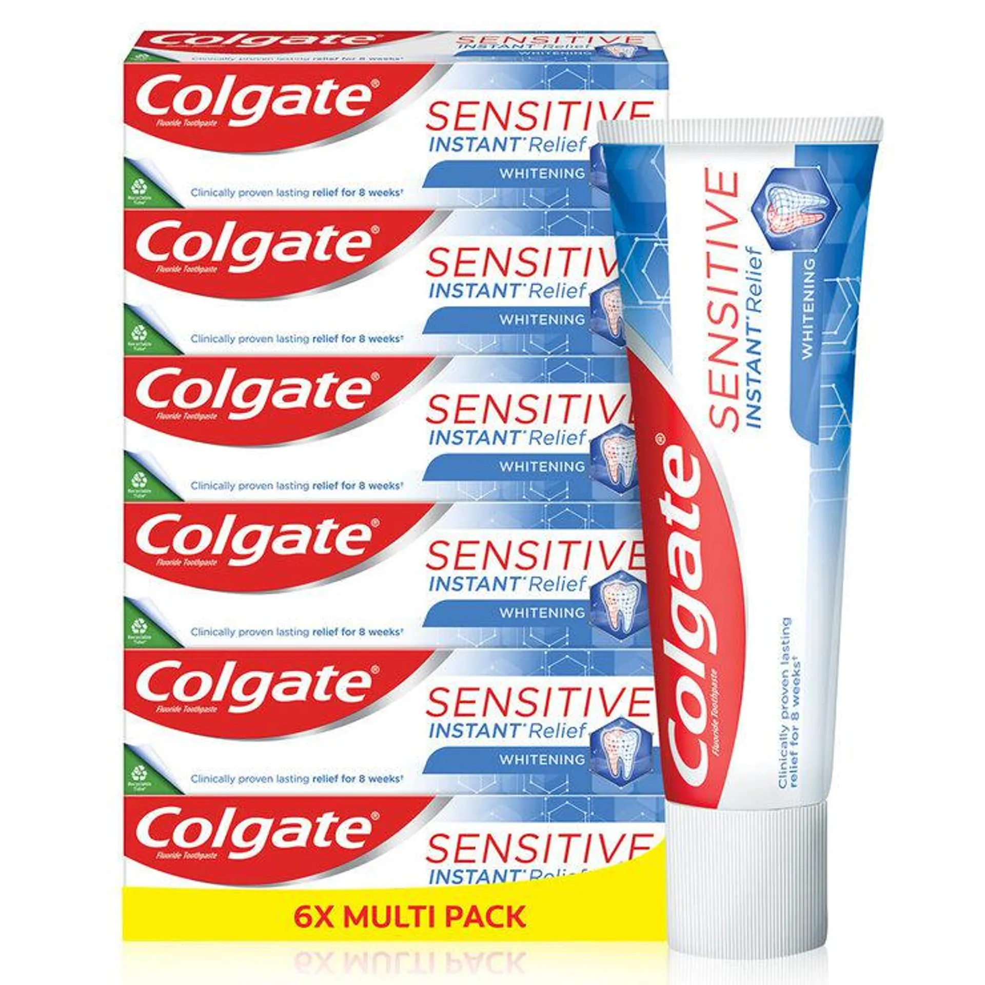 Colgate Sensitive Instant Relief Toothpaste, 6 x 75ml