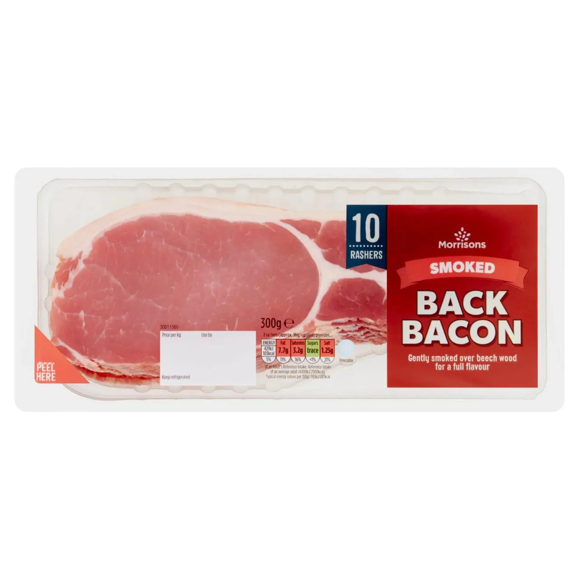 Morrisons Smoked Back Bacon Rashers 10 Pack