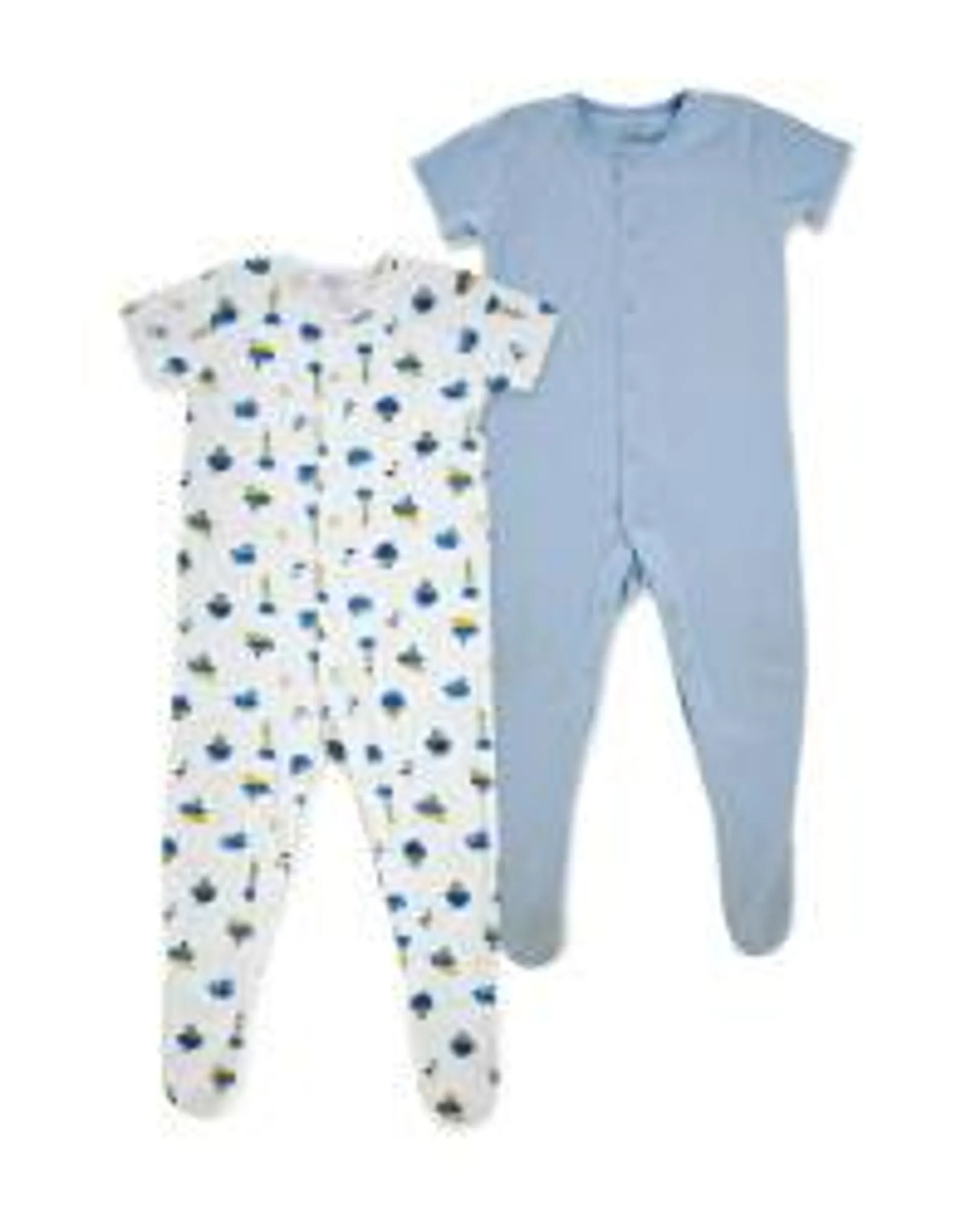 Baby Blue Sleepsuits 2 Pack