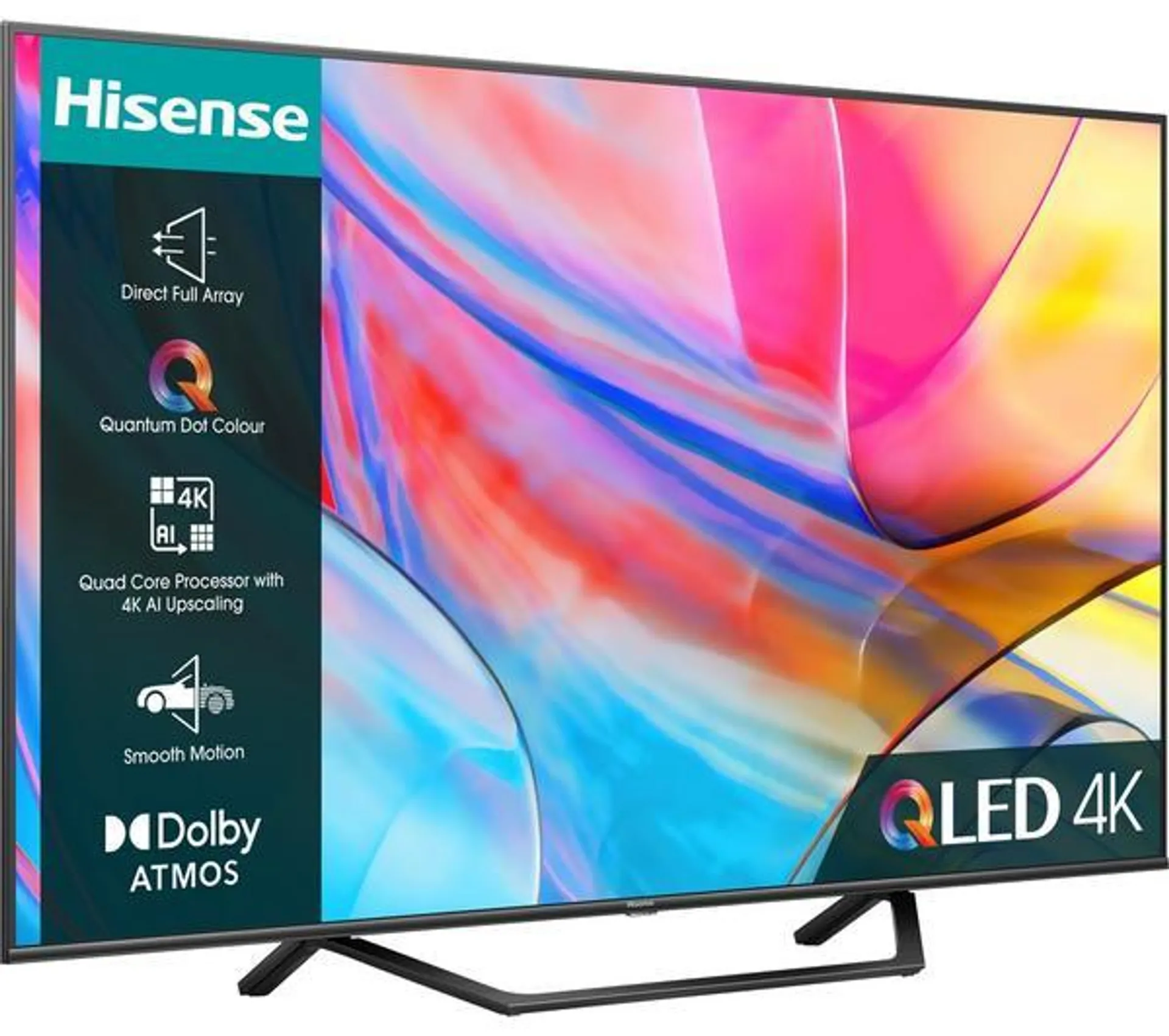 HISENSE 55A7KQTUK 55" Smart 4K Ultra HD HDR QLED TV with Amazon Alexa