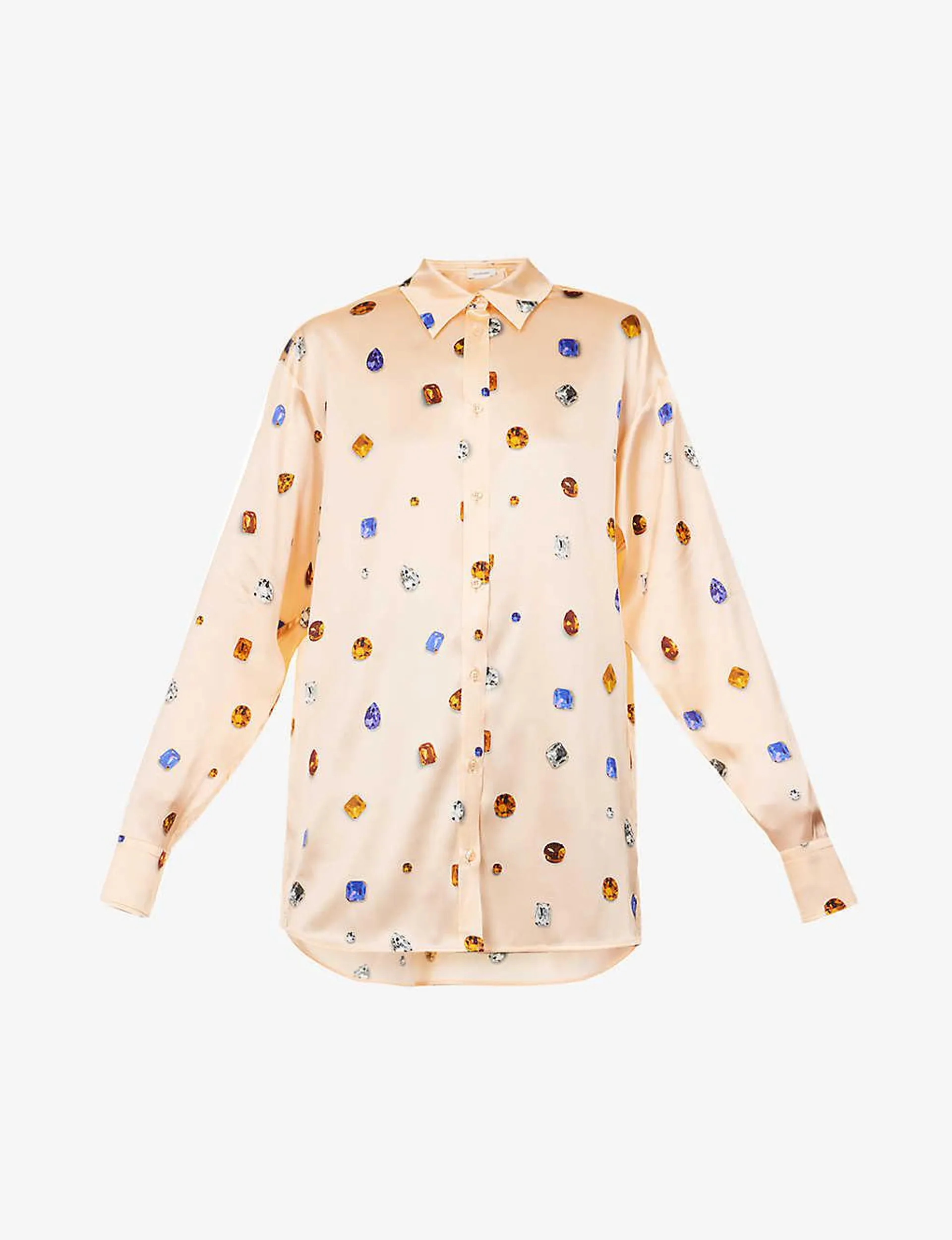 Elegia gemstone-print stretch-silk shirt