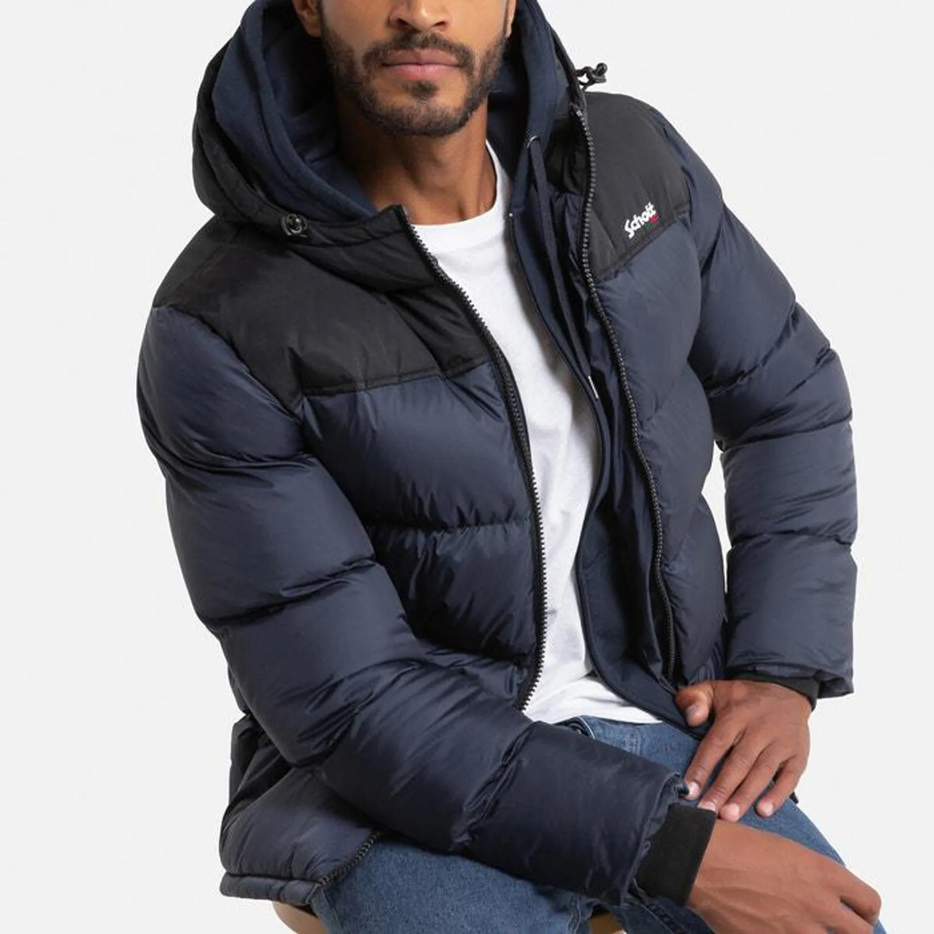 Utah 2 Padded Puffer Jacket in Two-Tone with Hood