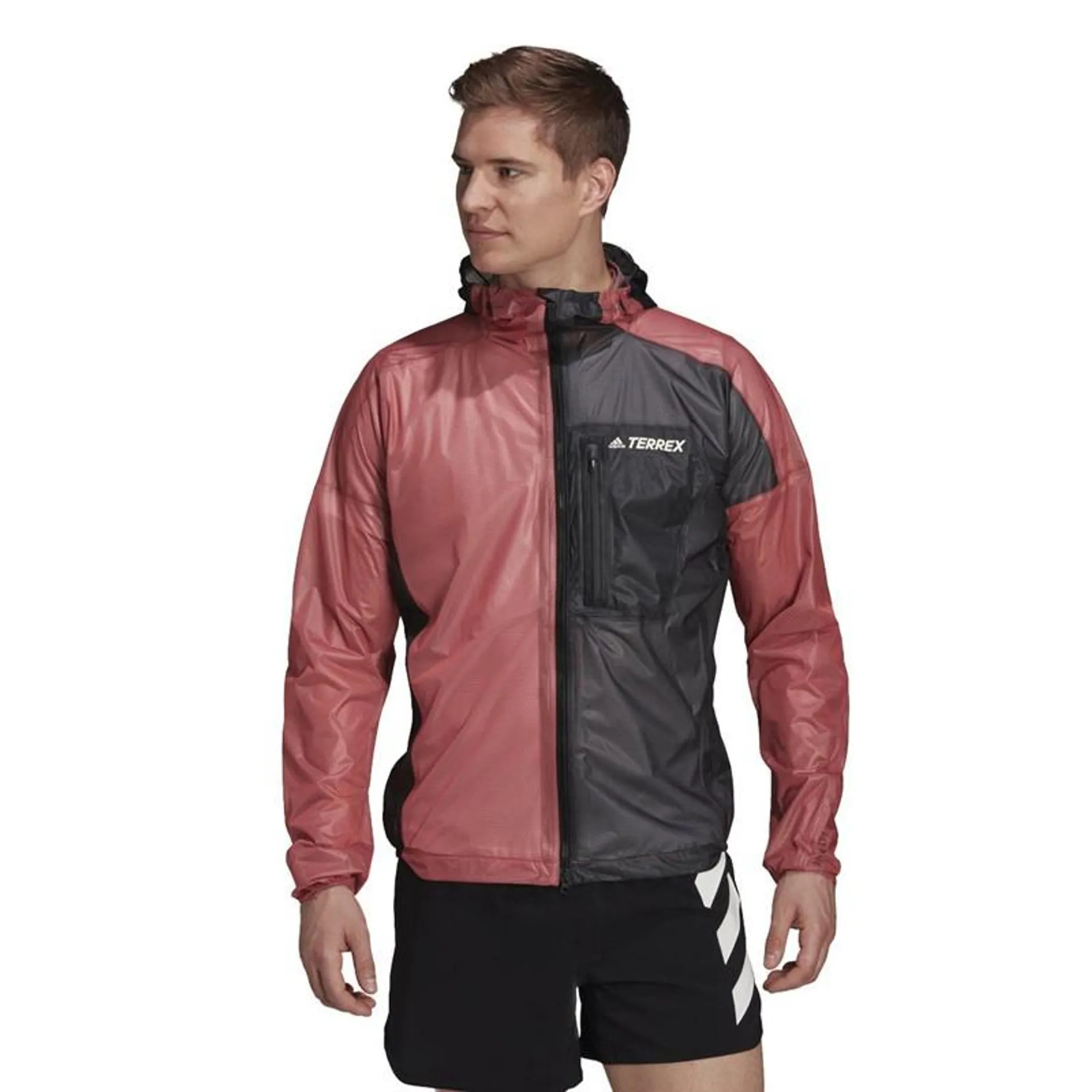 adidas Mens Terrex Agravic 2.5-Layer Trail Running Rain Jacket Altered Amber