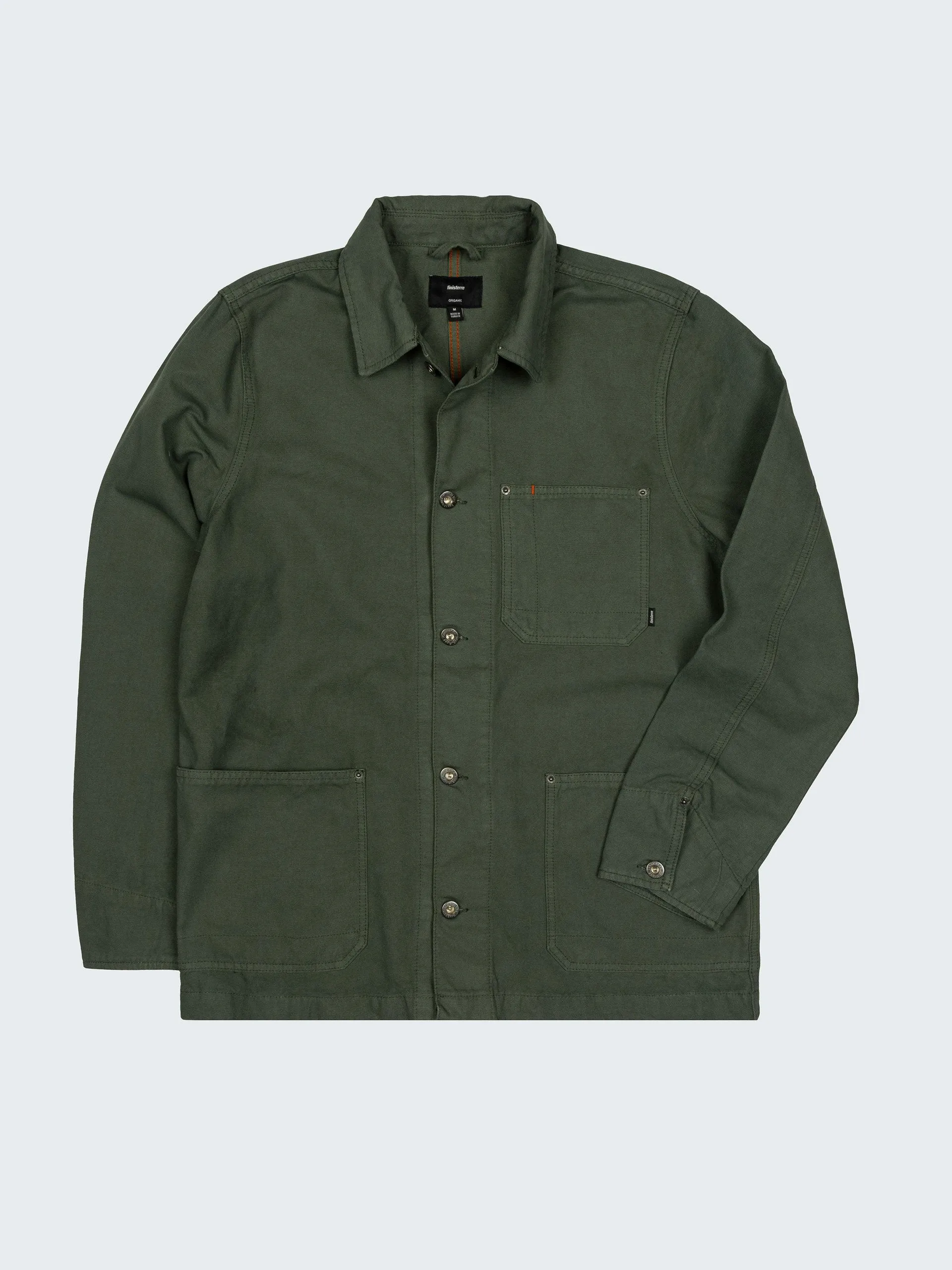 Organic cotton workwear overshirt in deep sea