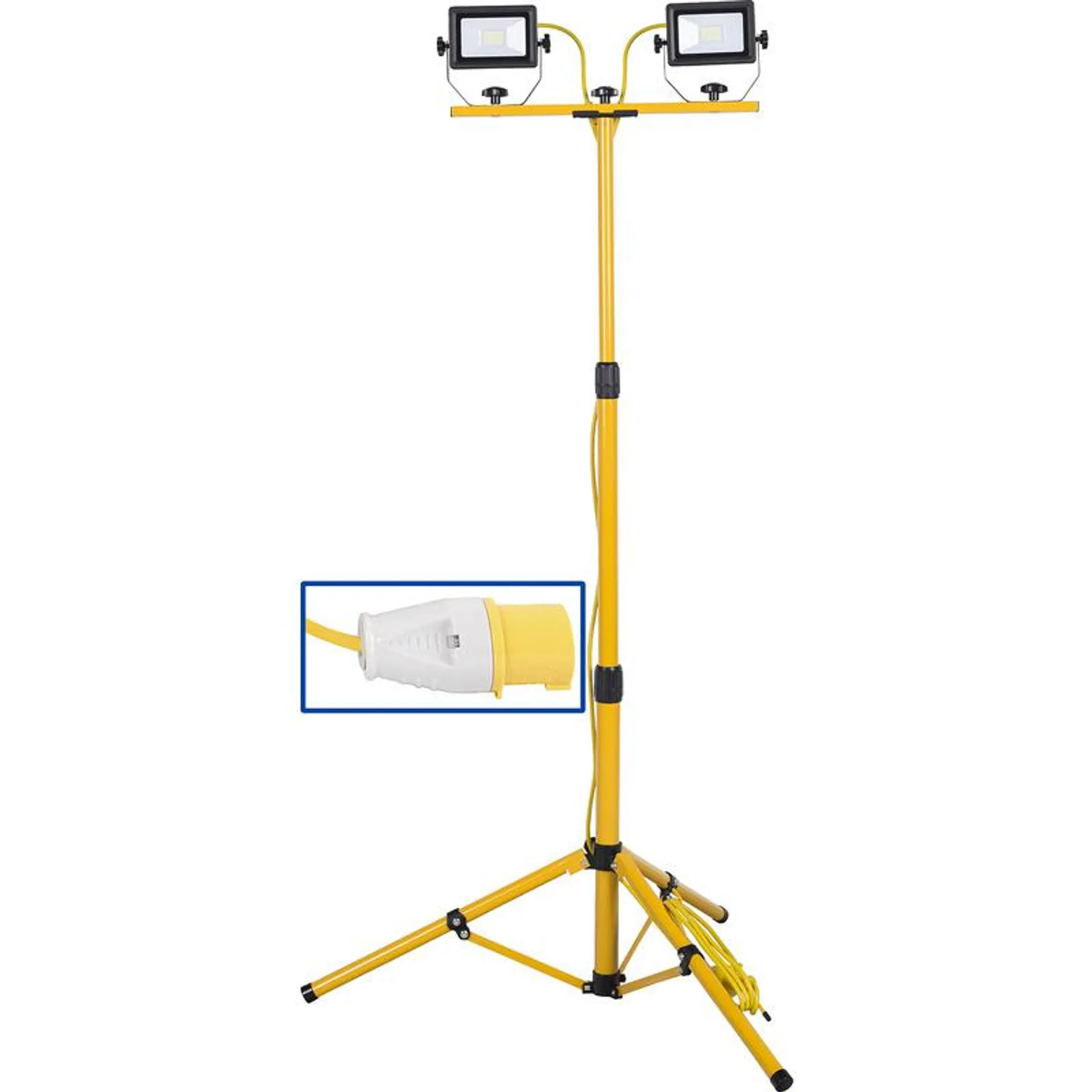 Wessex LED Twin Tripod Work Light IP65 110V 2x20W 2x2400lm