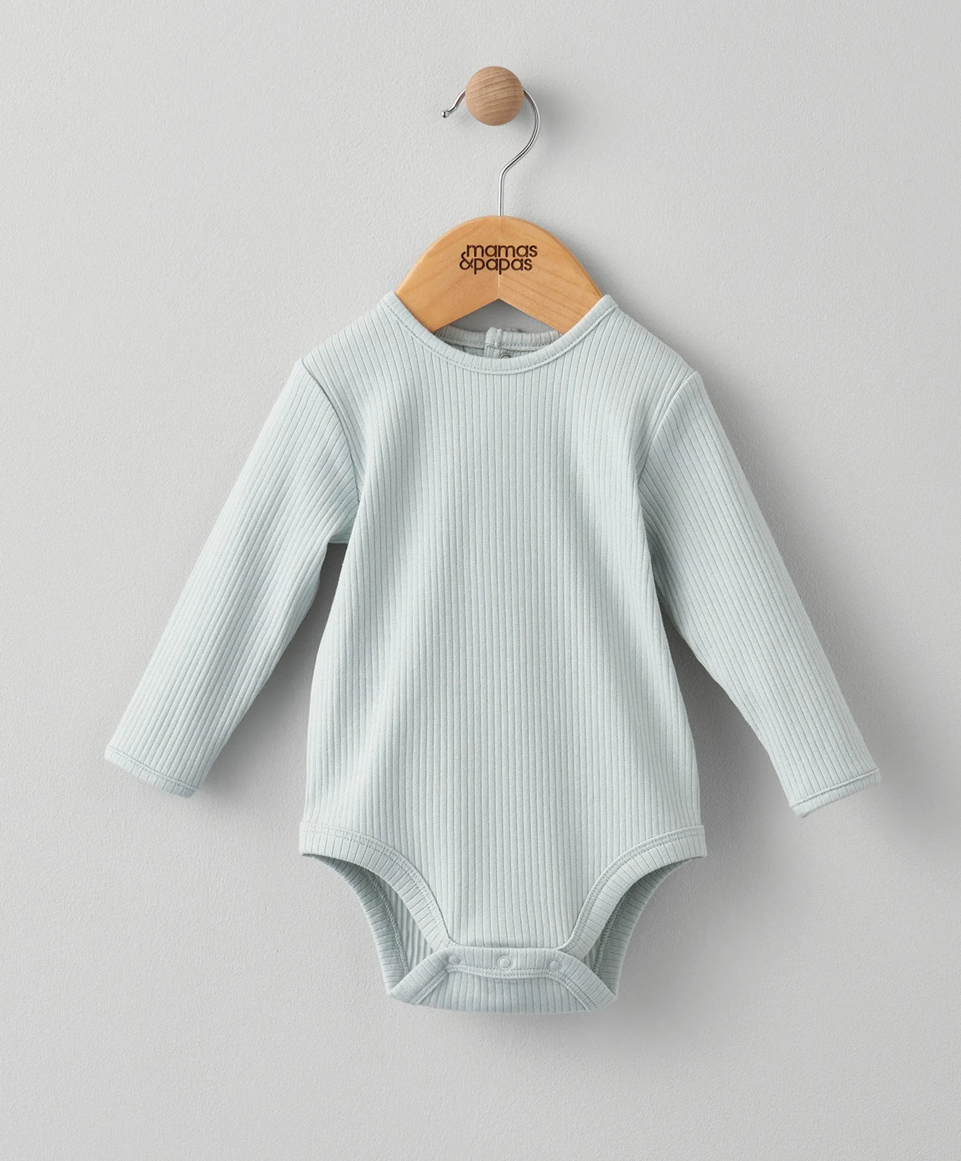 Organic Cotton Ribbed Bodysuit - Blue