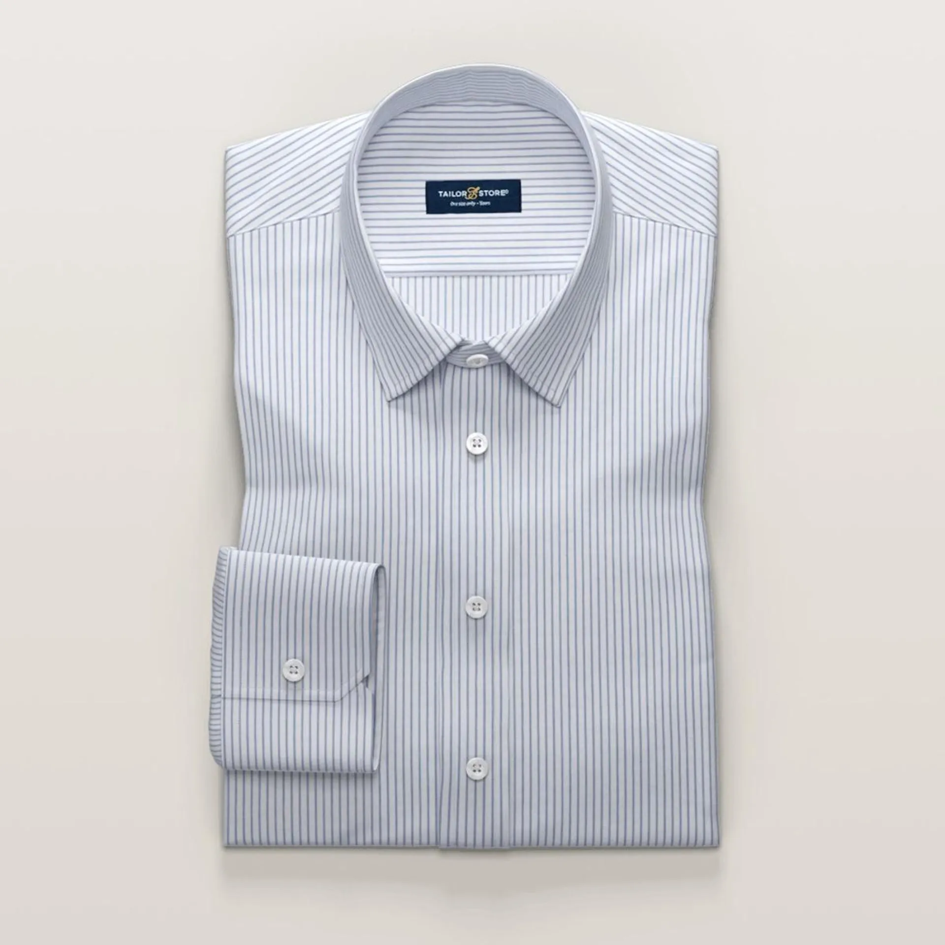 Blue striped business shirt