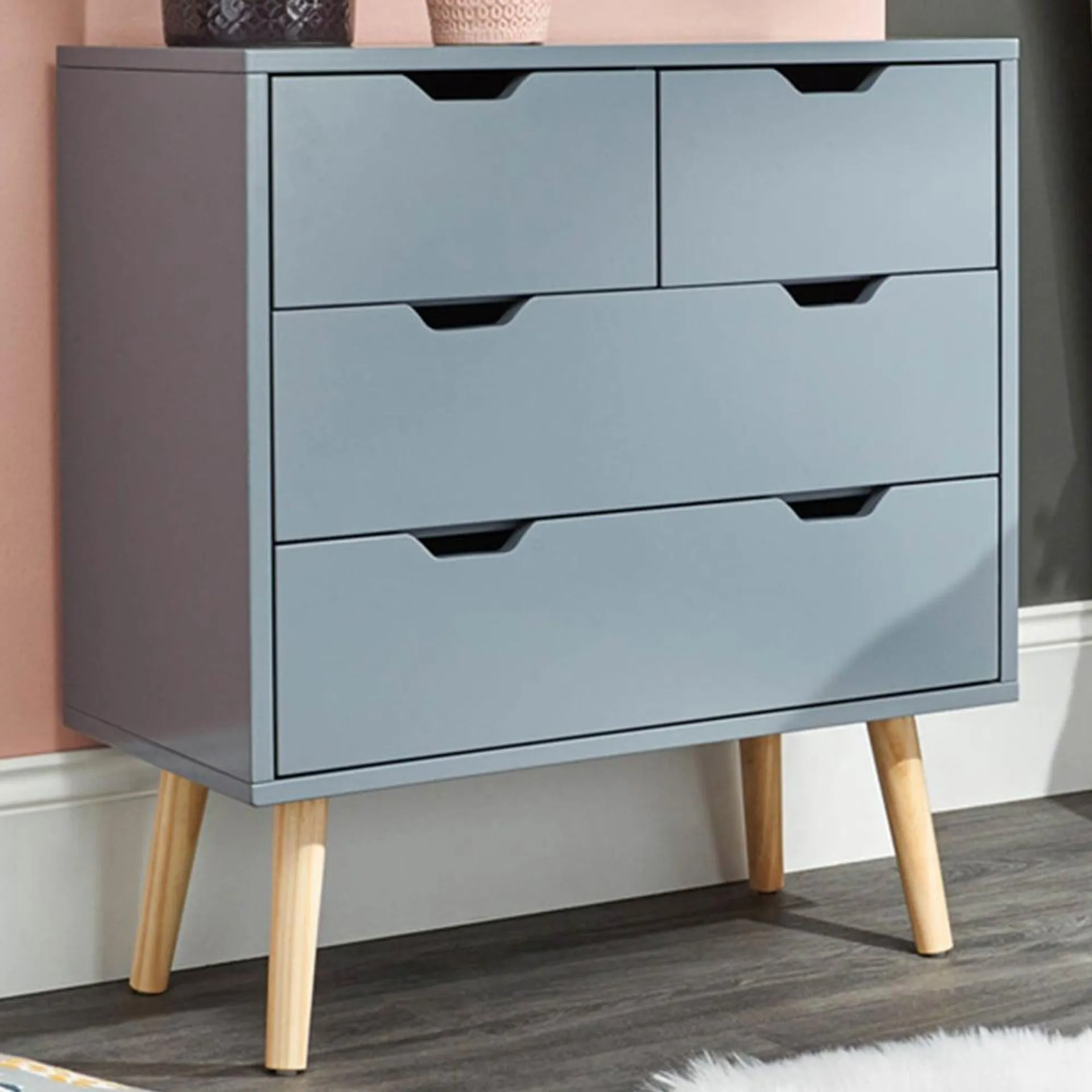 GFW Nyborg 4 Drawer Dark Grey Chest of Drawers