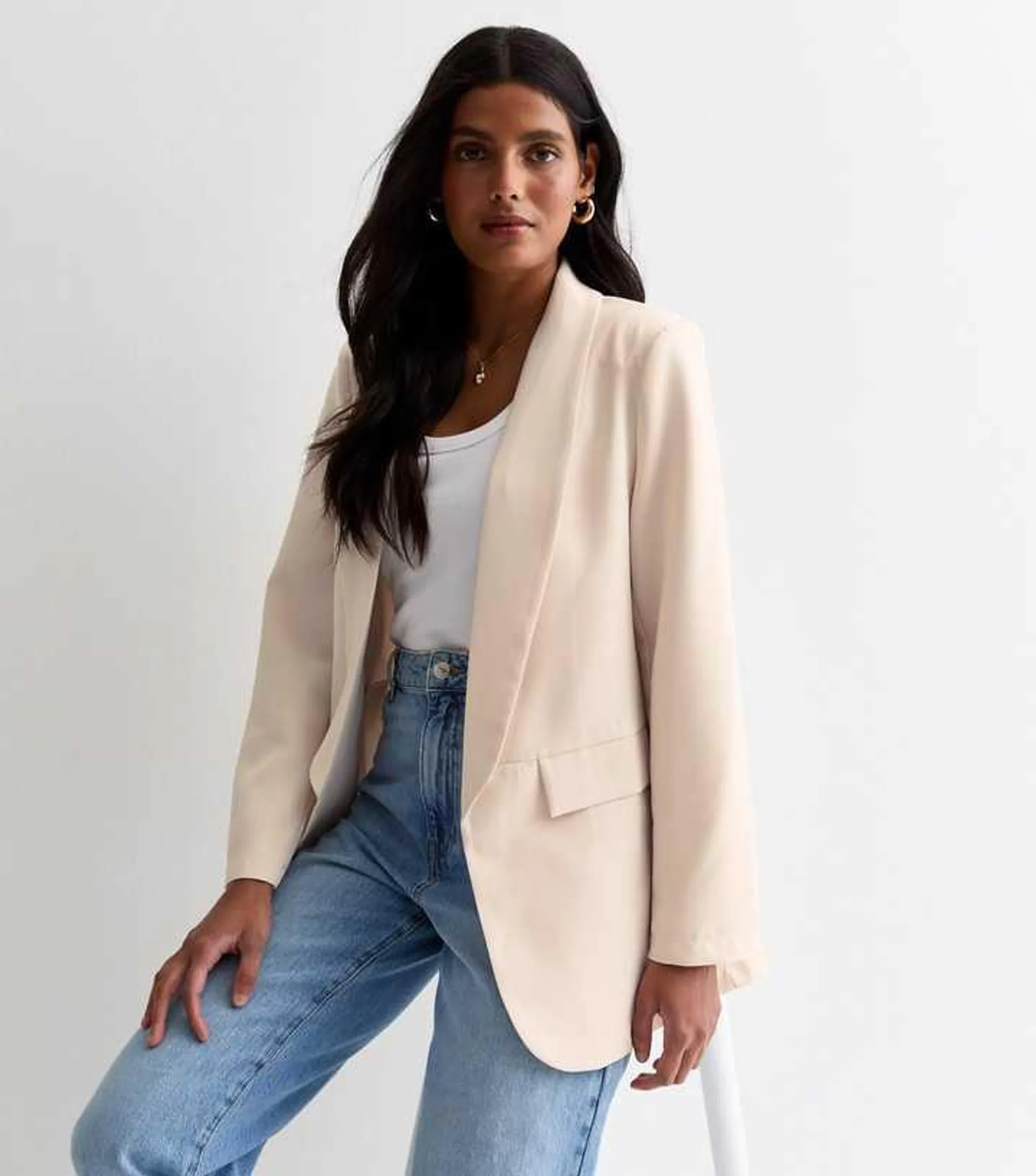 Gini London Cream Tailored Blazer