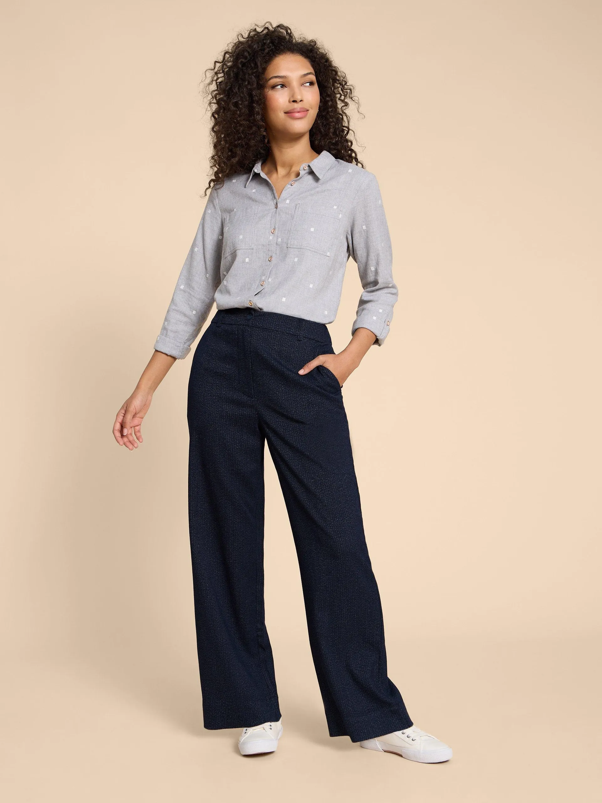 Belle Wide Leg Tweedy Trouser