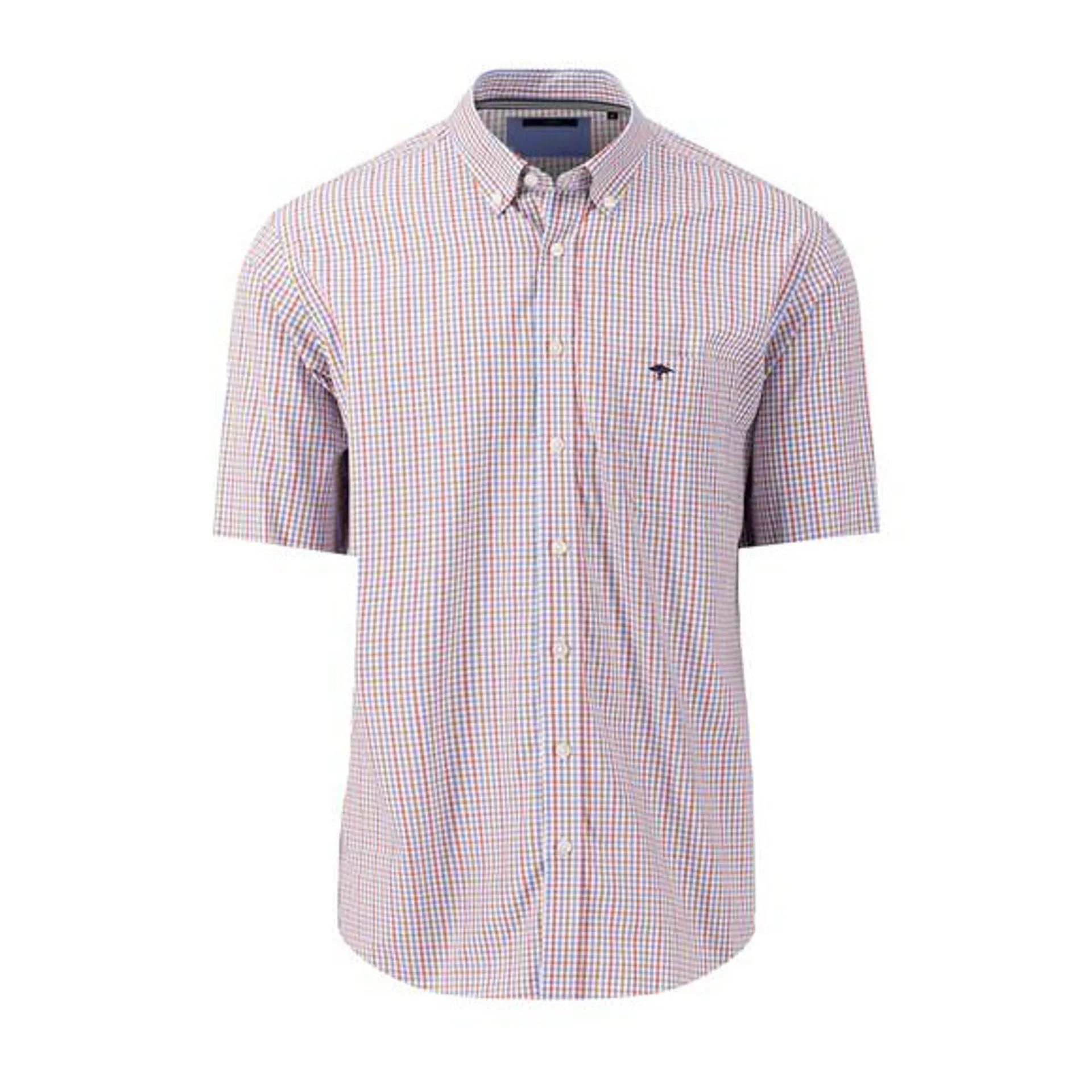 Mens Red S/S Combi Check Shirt