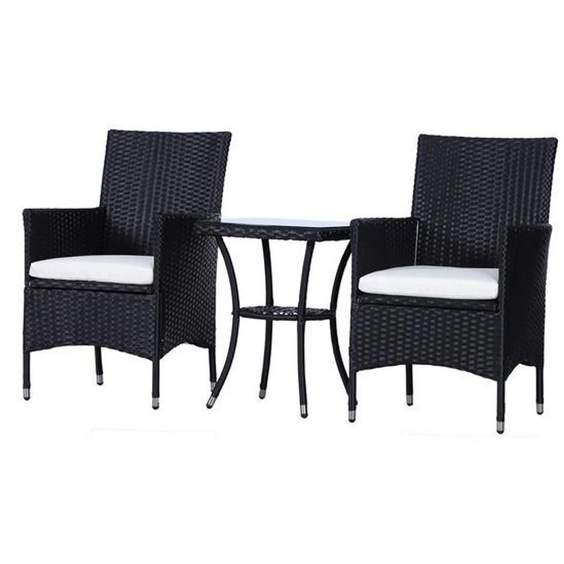 Rattan Bistro Set Garden Chair Table Patio Outdoor