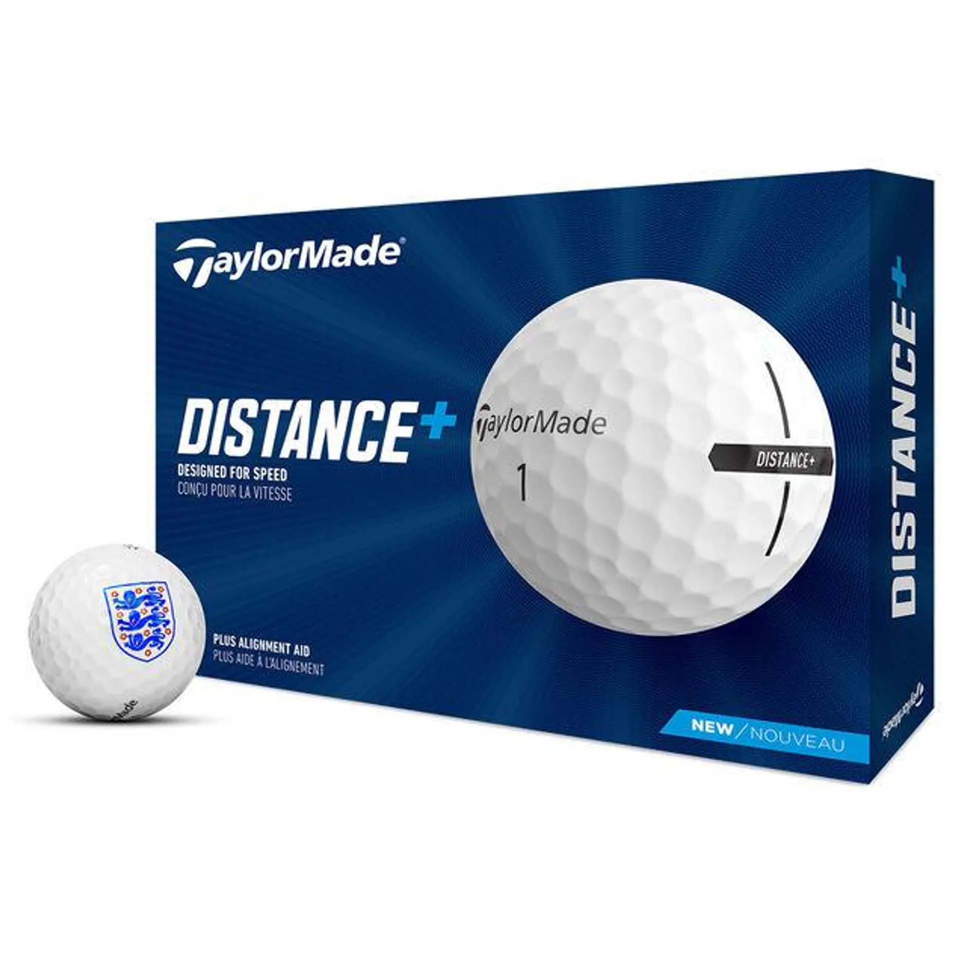TaylorMade Distance Plus England 12 Golf Ball Pack