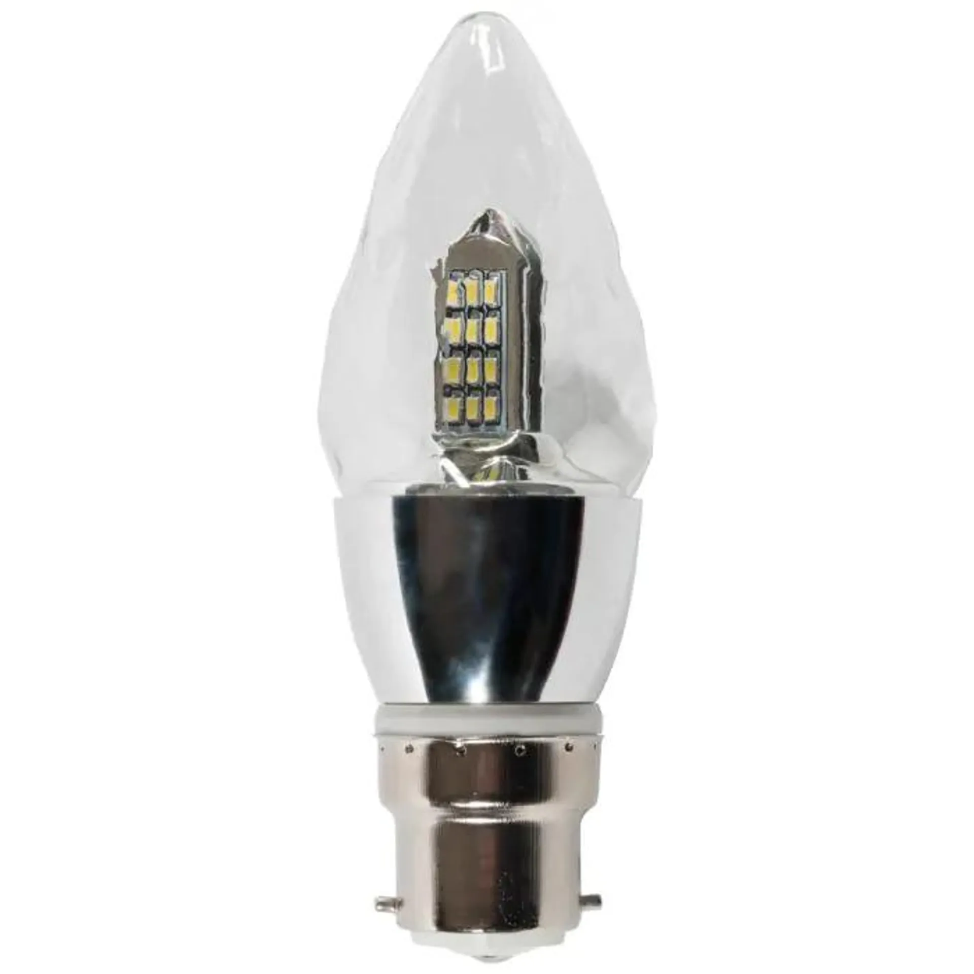4W LED BC B22 Diamond Effect Candle Bulb, Cool White