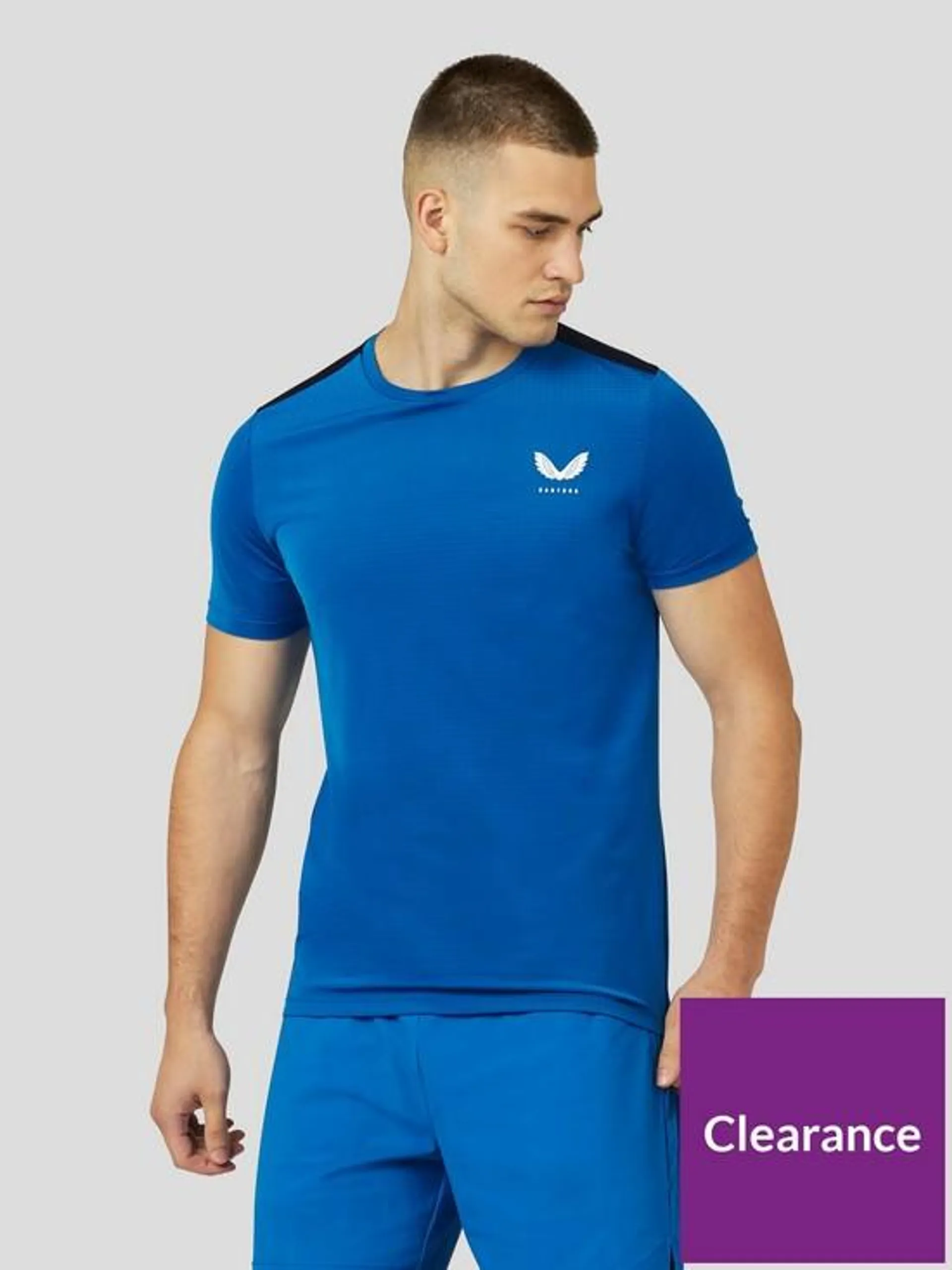 Mens Castore Short Sleeve Active Mesh Tee - Navy