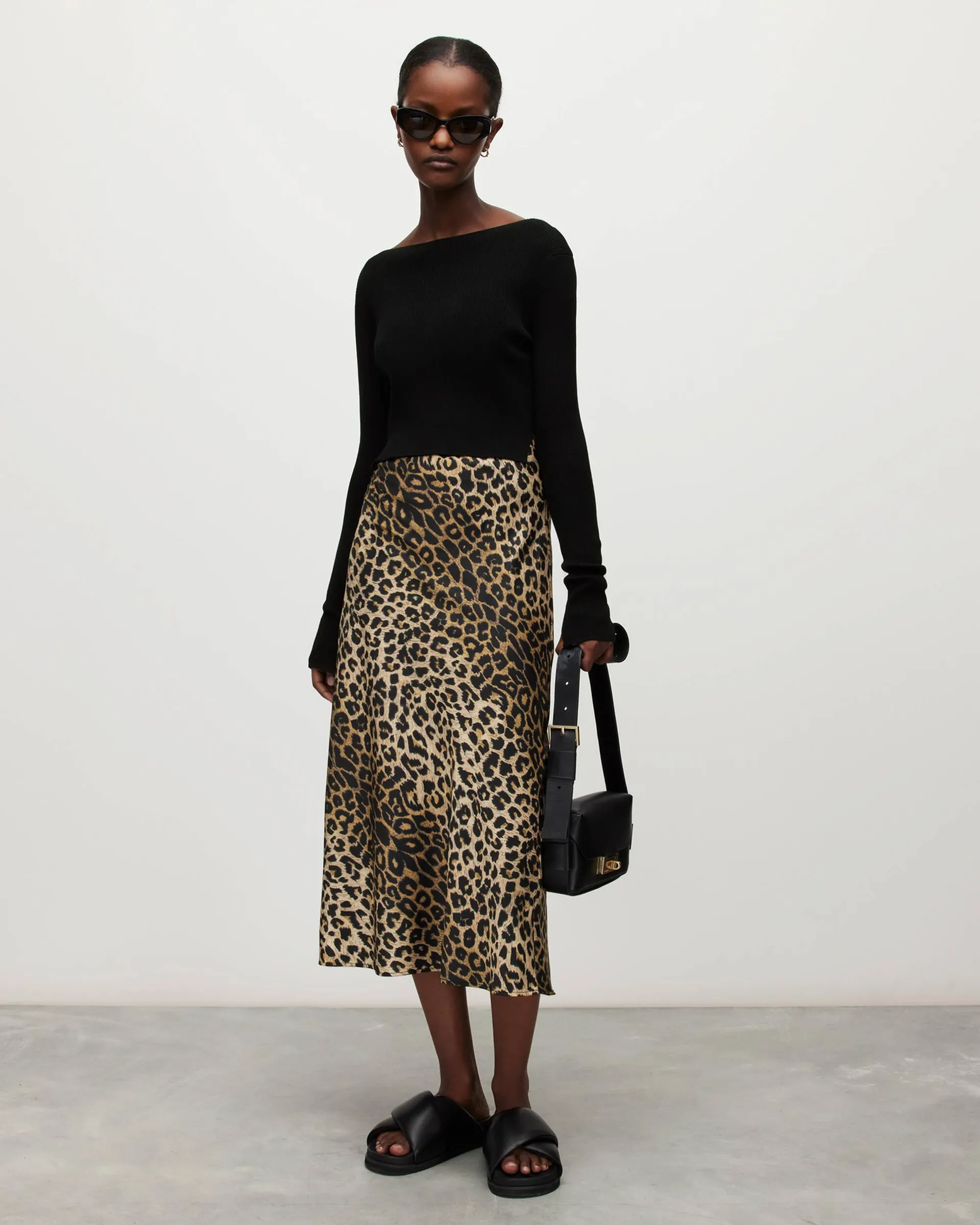 Hera Leopard Print 2-In-1 Midi Dress