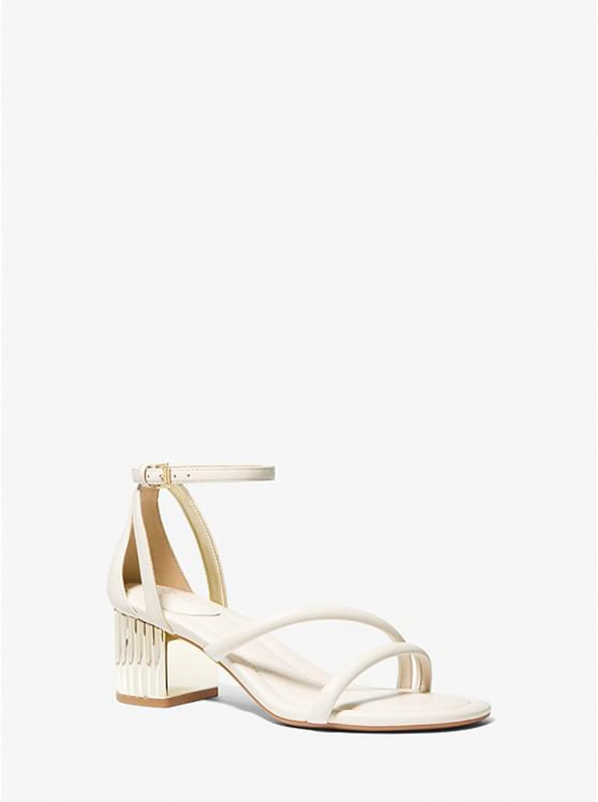 Porter Leather Mid-Heel Sandal