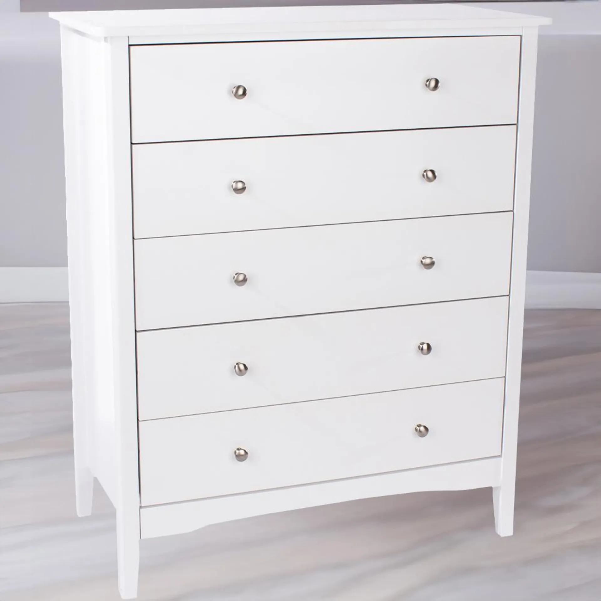 Core Products Como 5 Drawer White Chest of Drawers