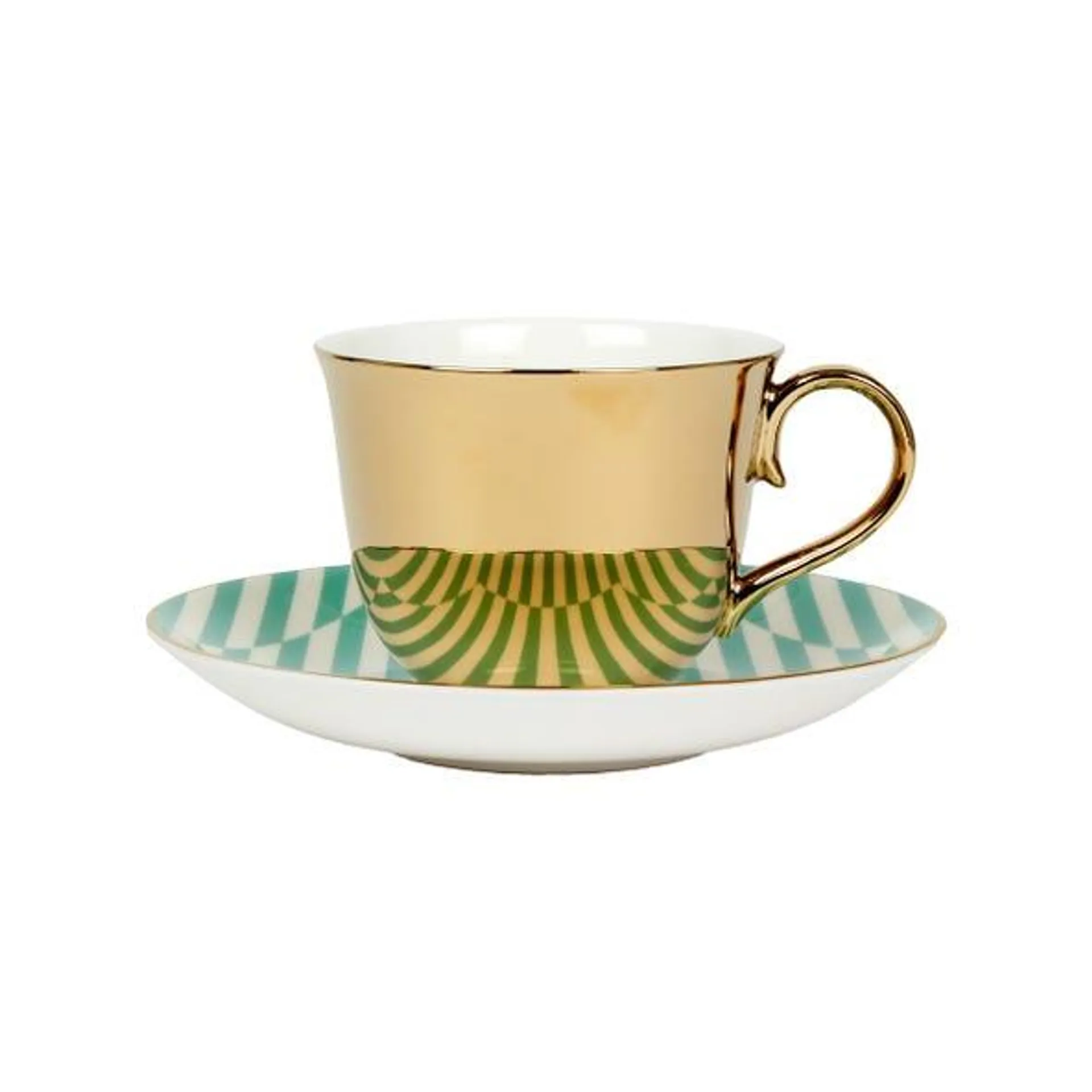 Richard Brendon Superstripe Eau de Nil Teacup and Saucer