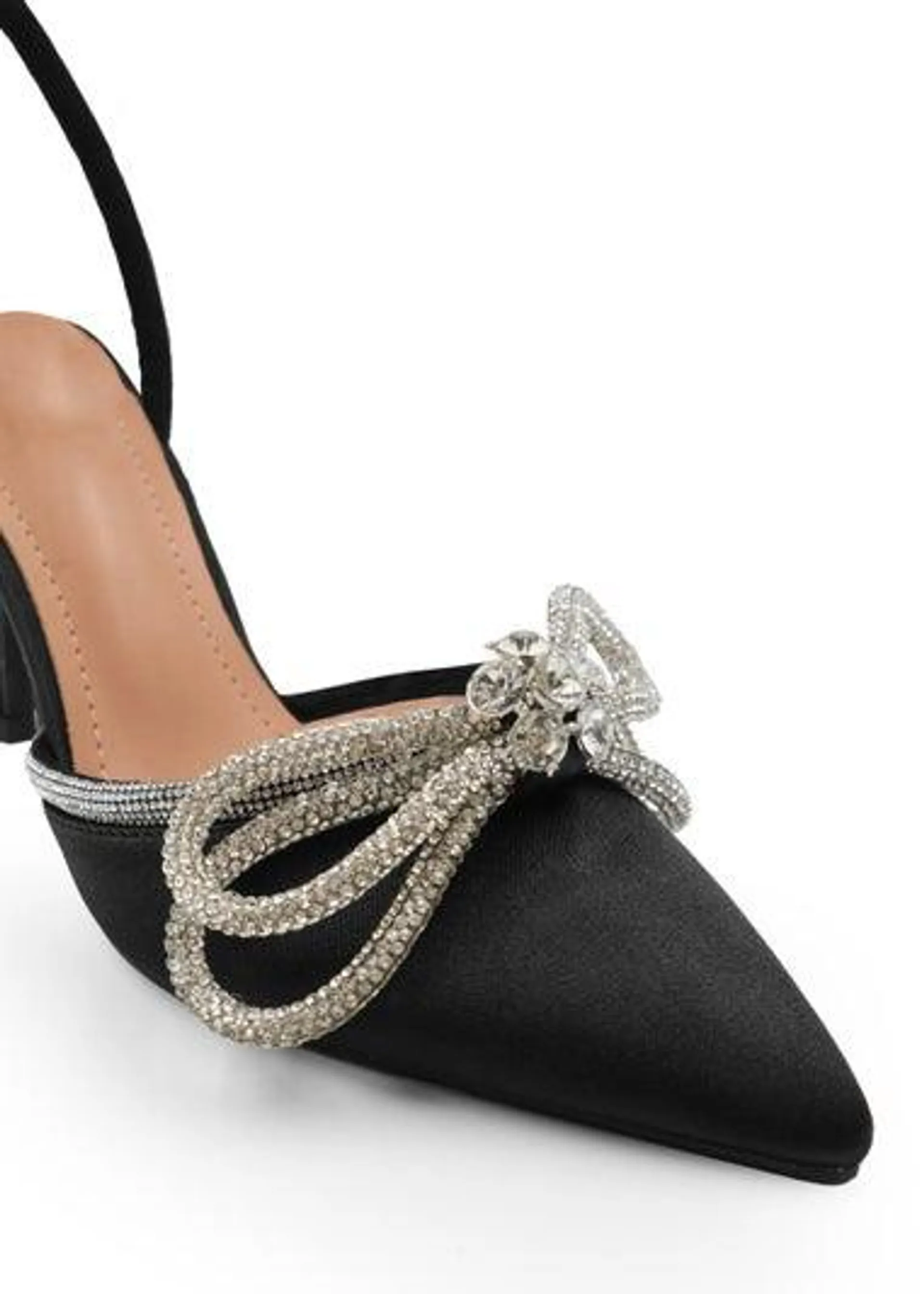 Where's That From Black Silk Delina Pointed Toe High Heels