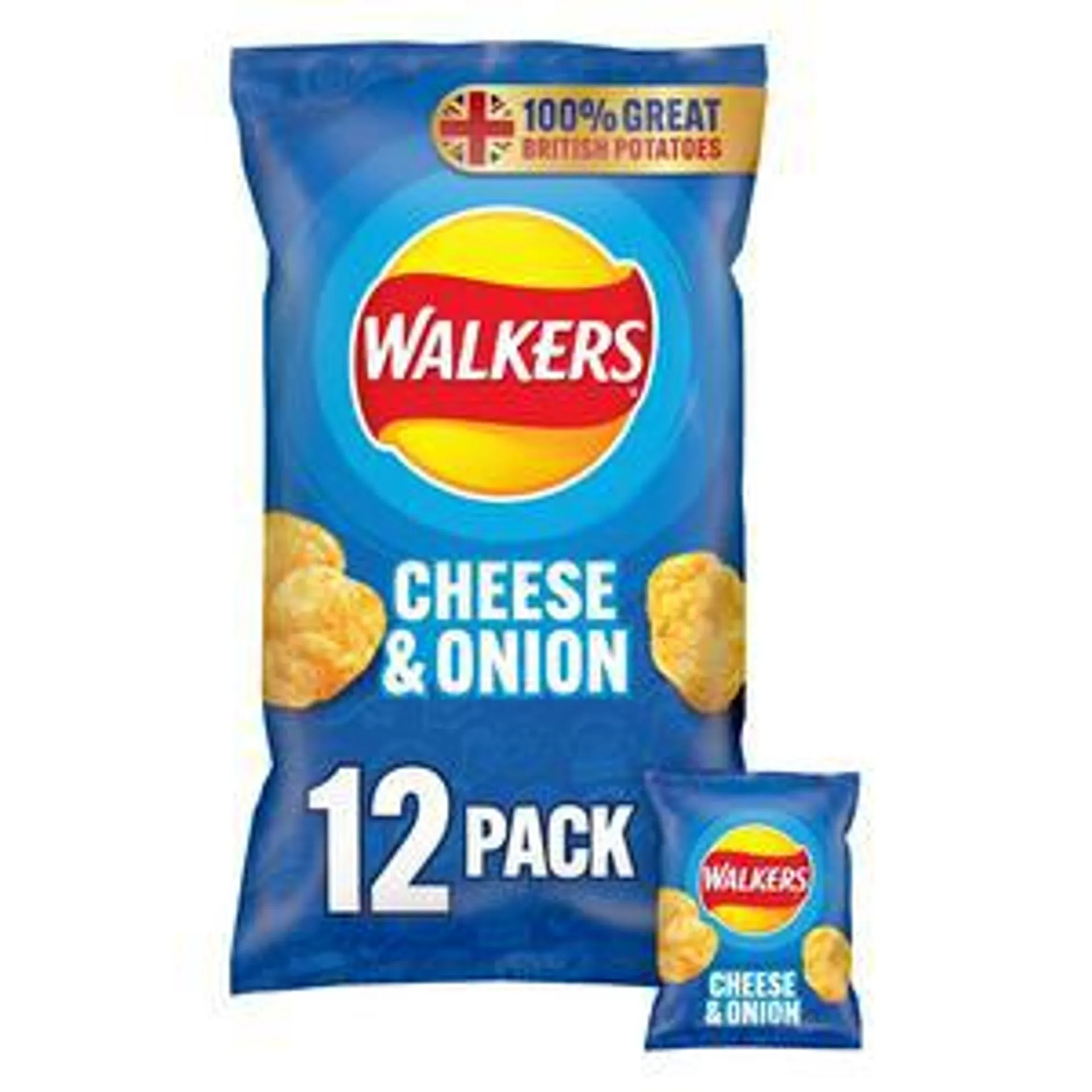 Walkers Cheese & Onion Crisps 12x25g