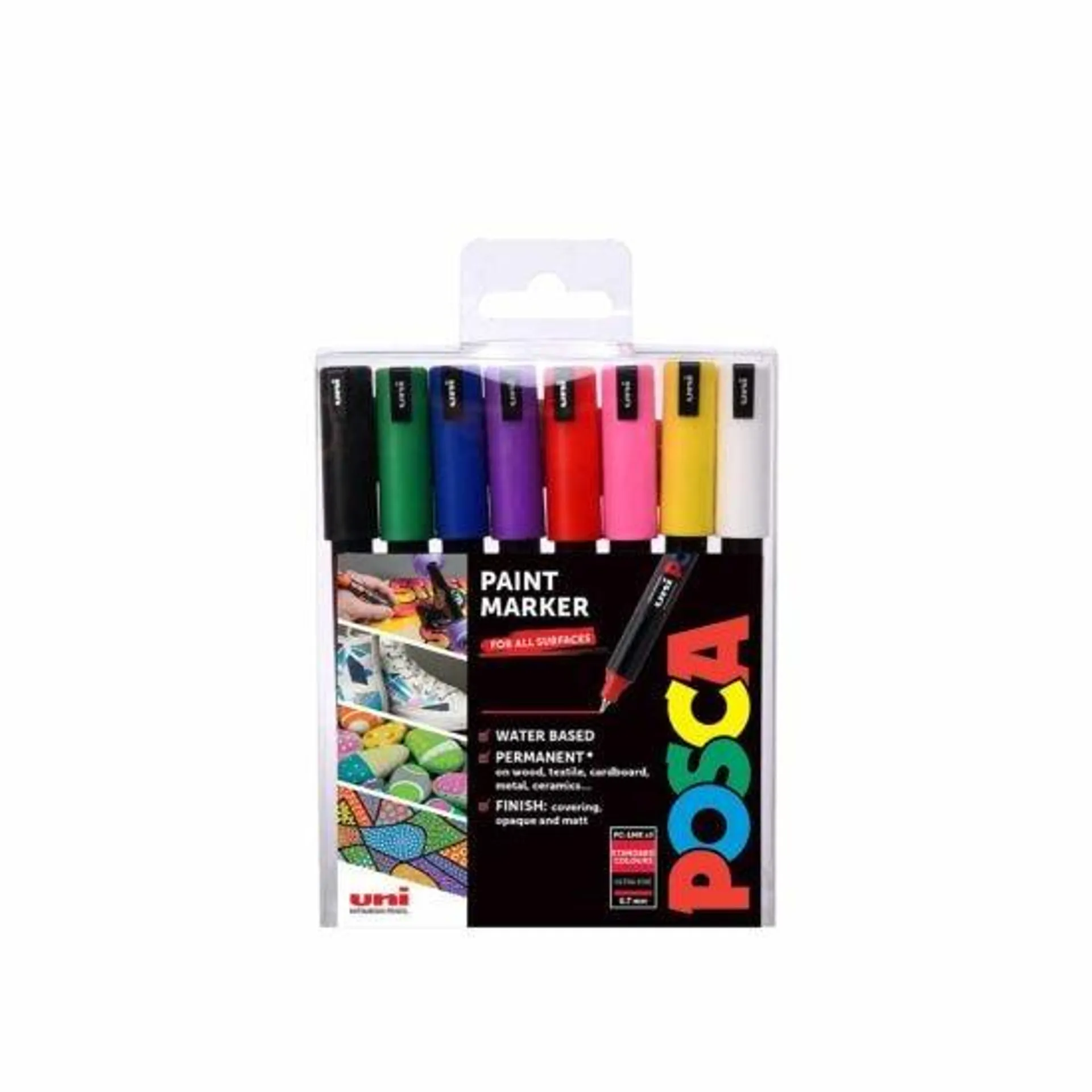 Uni Posca Marker Ultra Fine Tip PC-1MR 8 Piece Starter Set