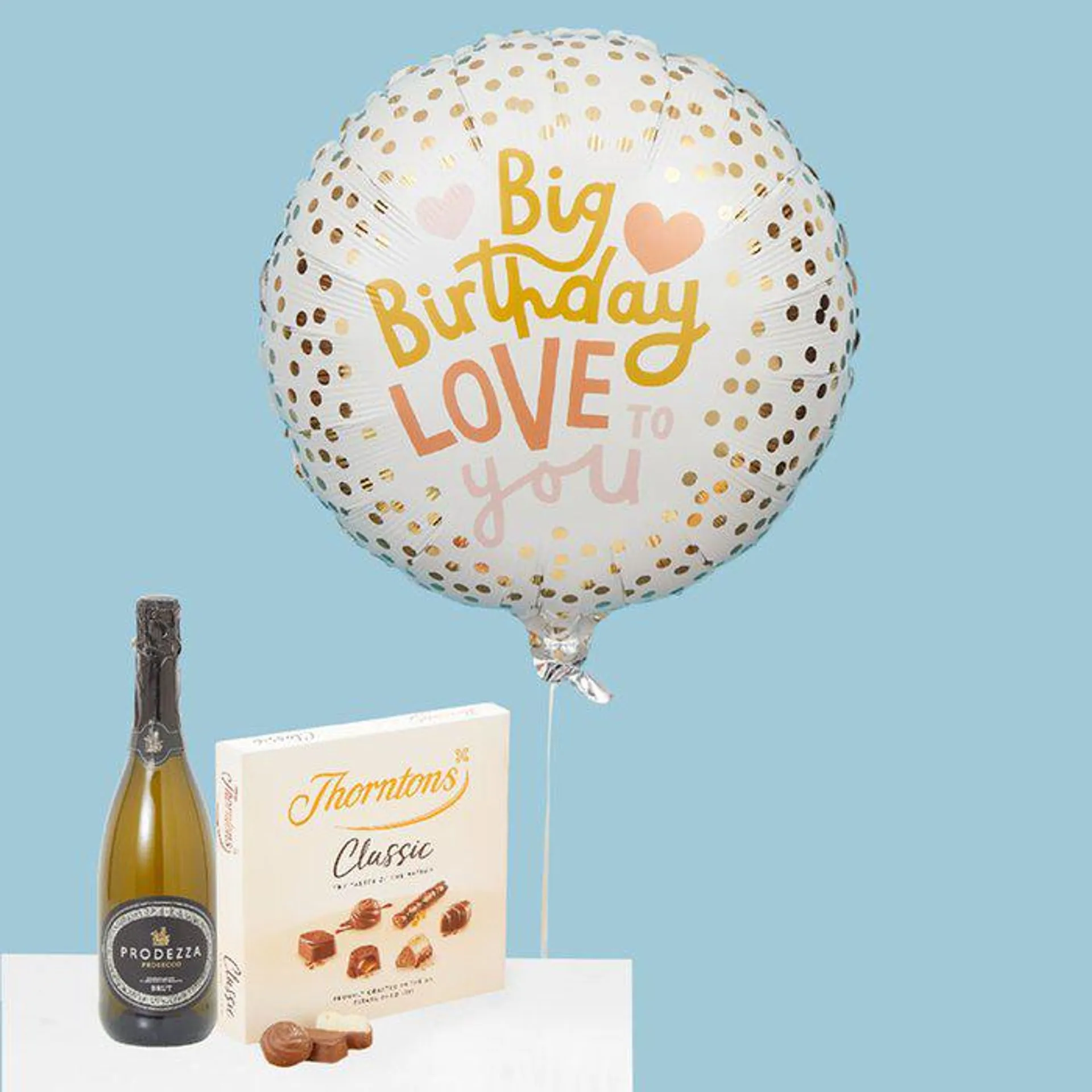 Big Birthday Love Balloon, Chocolate & Fizz 75cl Set