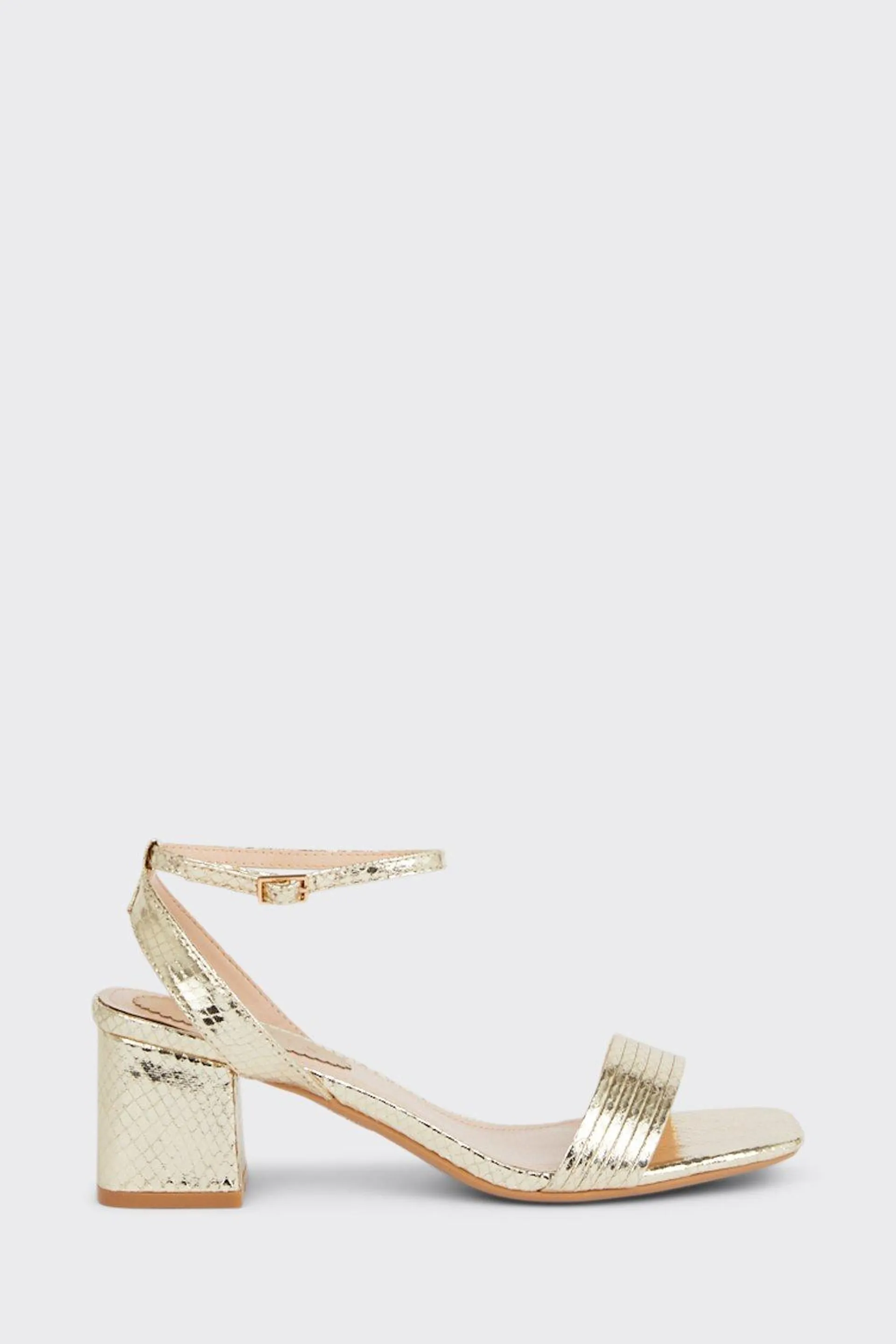 Solana Snake Detail Two Part Block Heeled Sandals