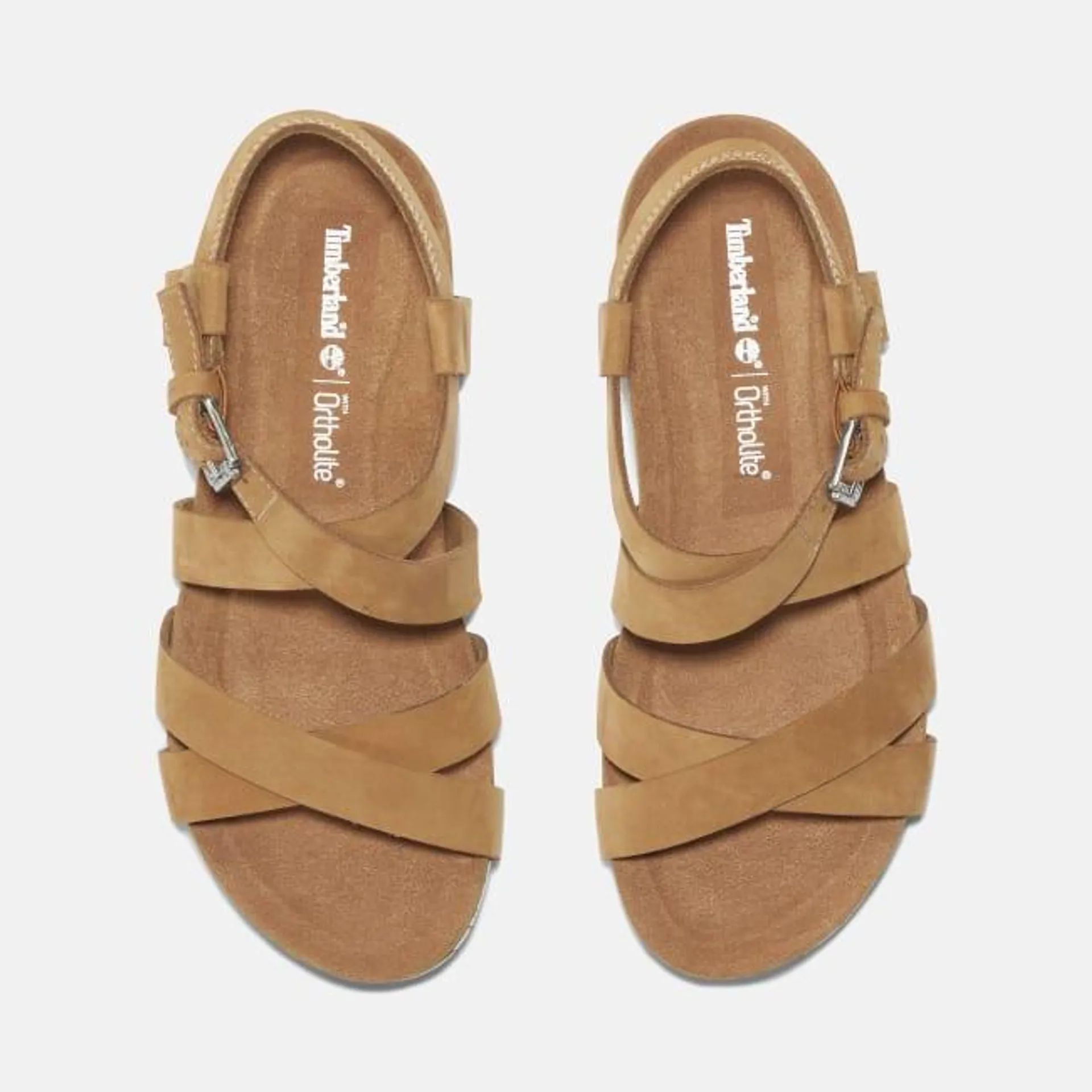 Malibu Waves Cross Strap Sandal for Women in Light Brown