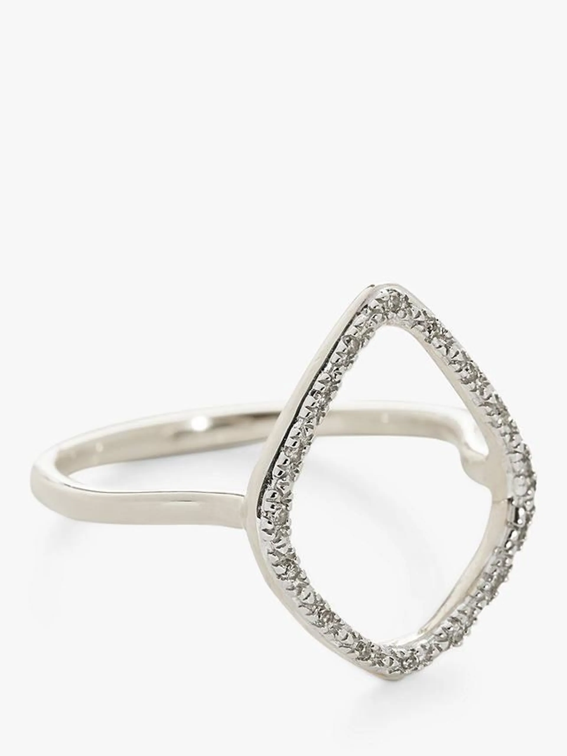 Monica Vinader Riva Diamond Hoop Ring, Silver