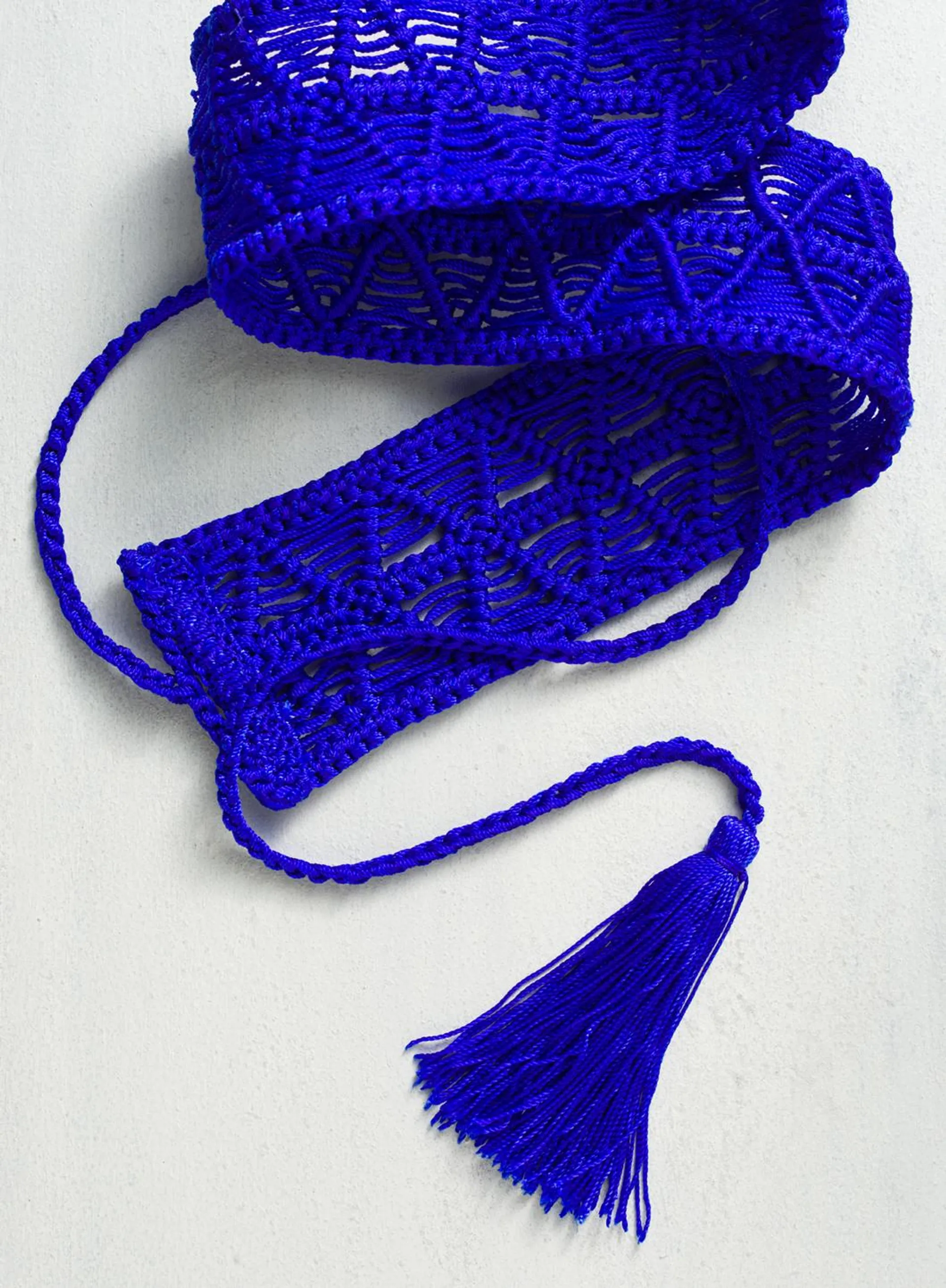 Cobalt Macrame Belt