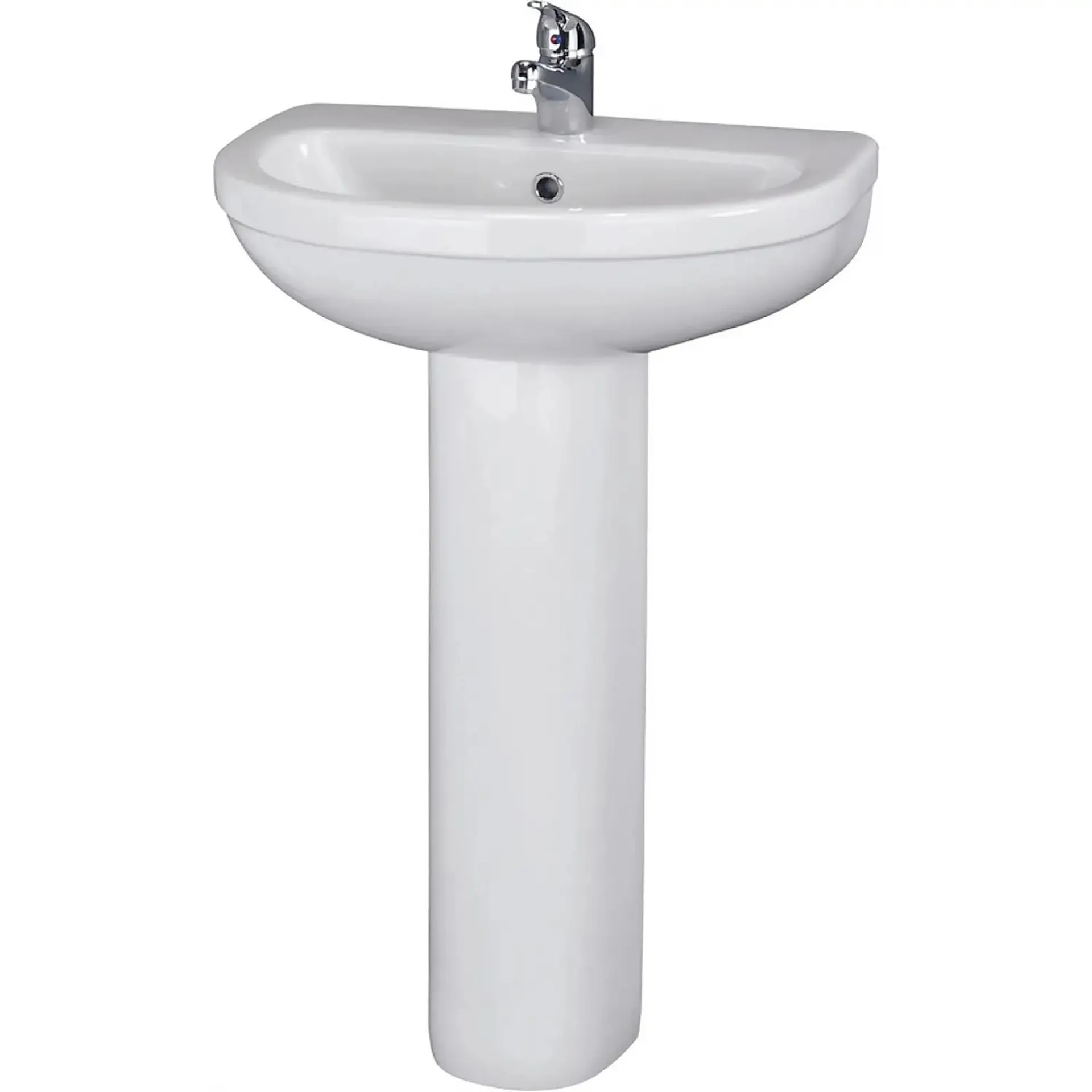 Balterley Vito 1 Tap Hole Basin & Full Pedestal - 550mm