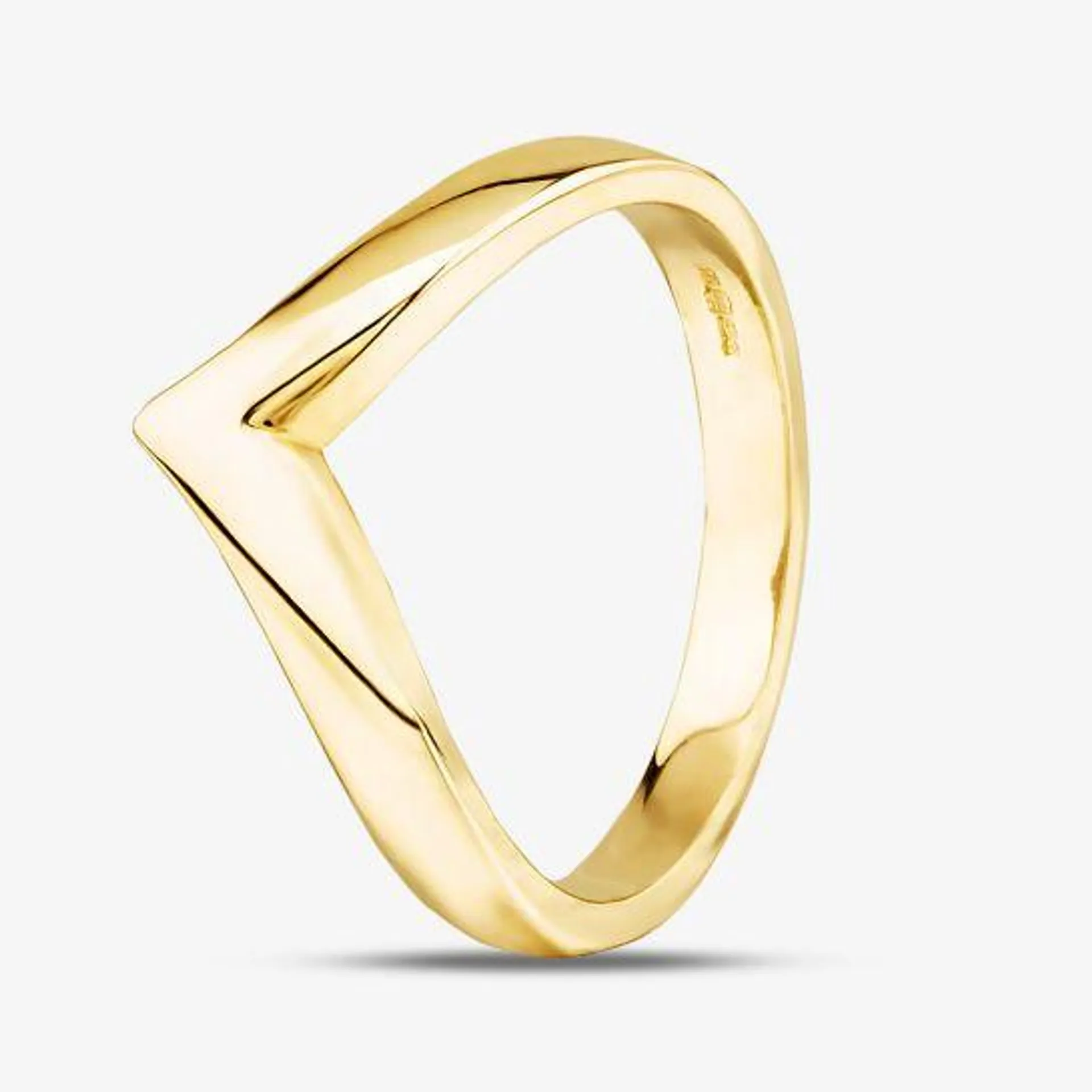 9ct Yellow Gold Wishbone Ring PL210Y