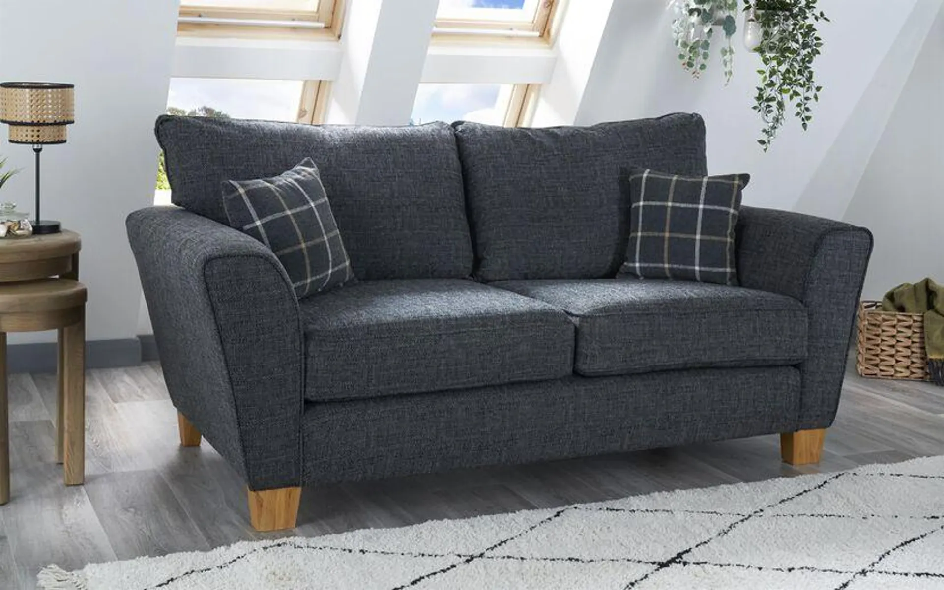 Theo Fabric 2 Seater Standard Back Sofa