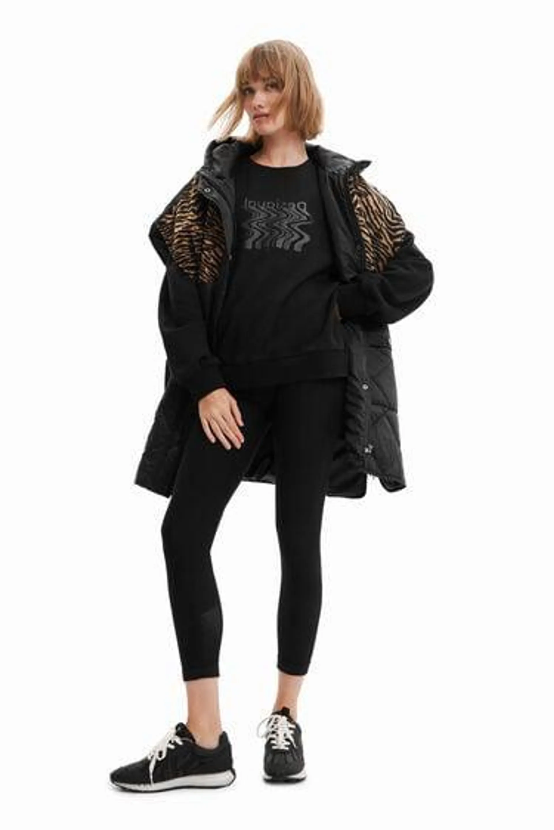 Animal print poncho