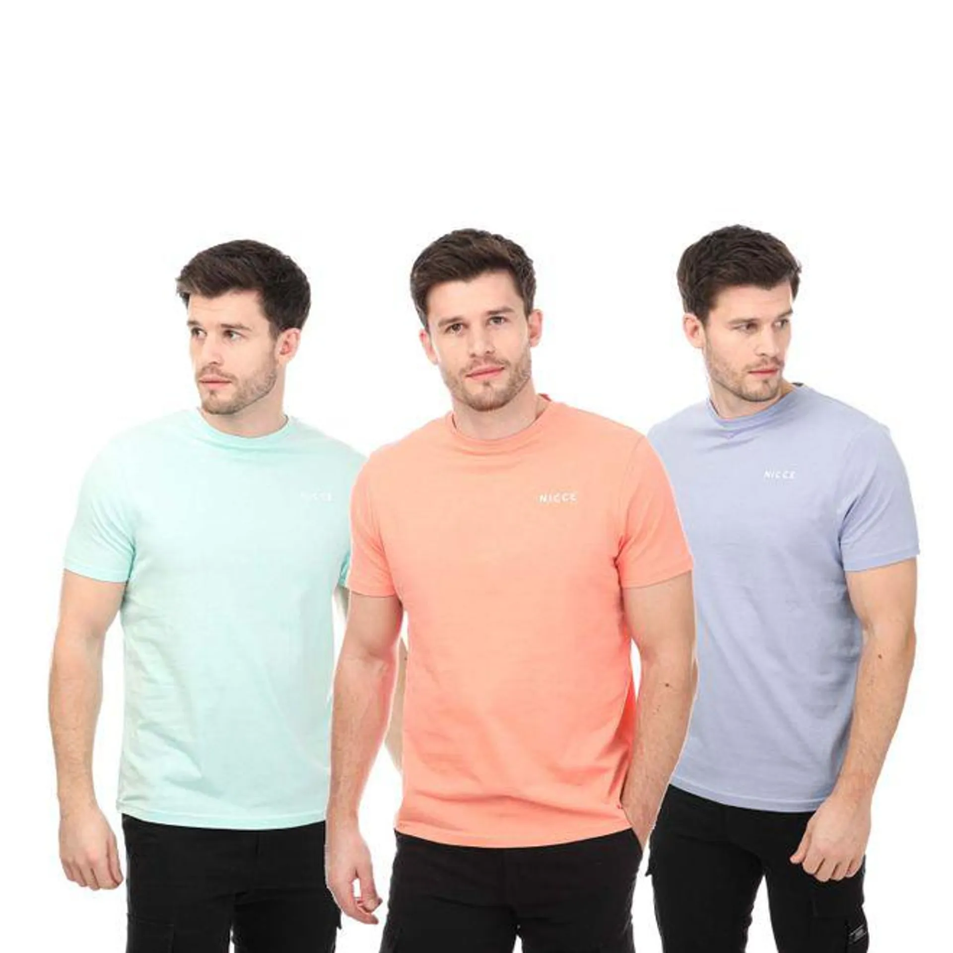 NICCE Mens Sanderson 3 Pack T-Shirts in Multi colour
